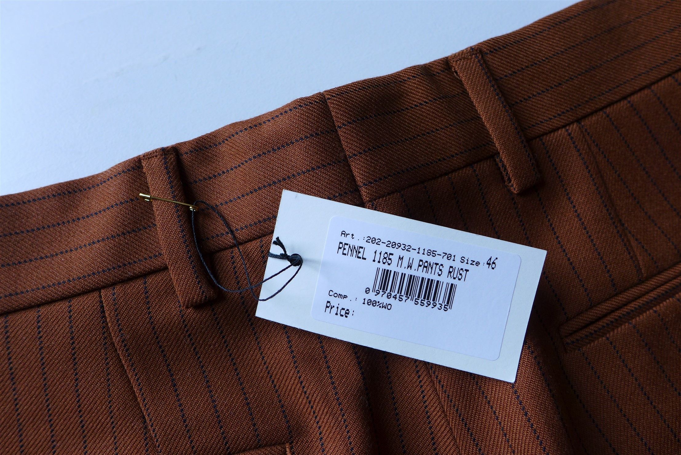 Dries Van Noten Pennel Trousers - Rust Pinstripe Wool