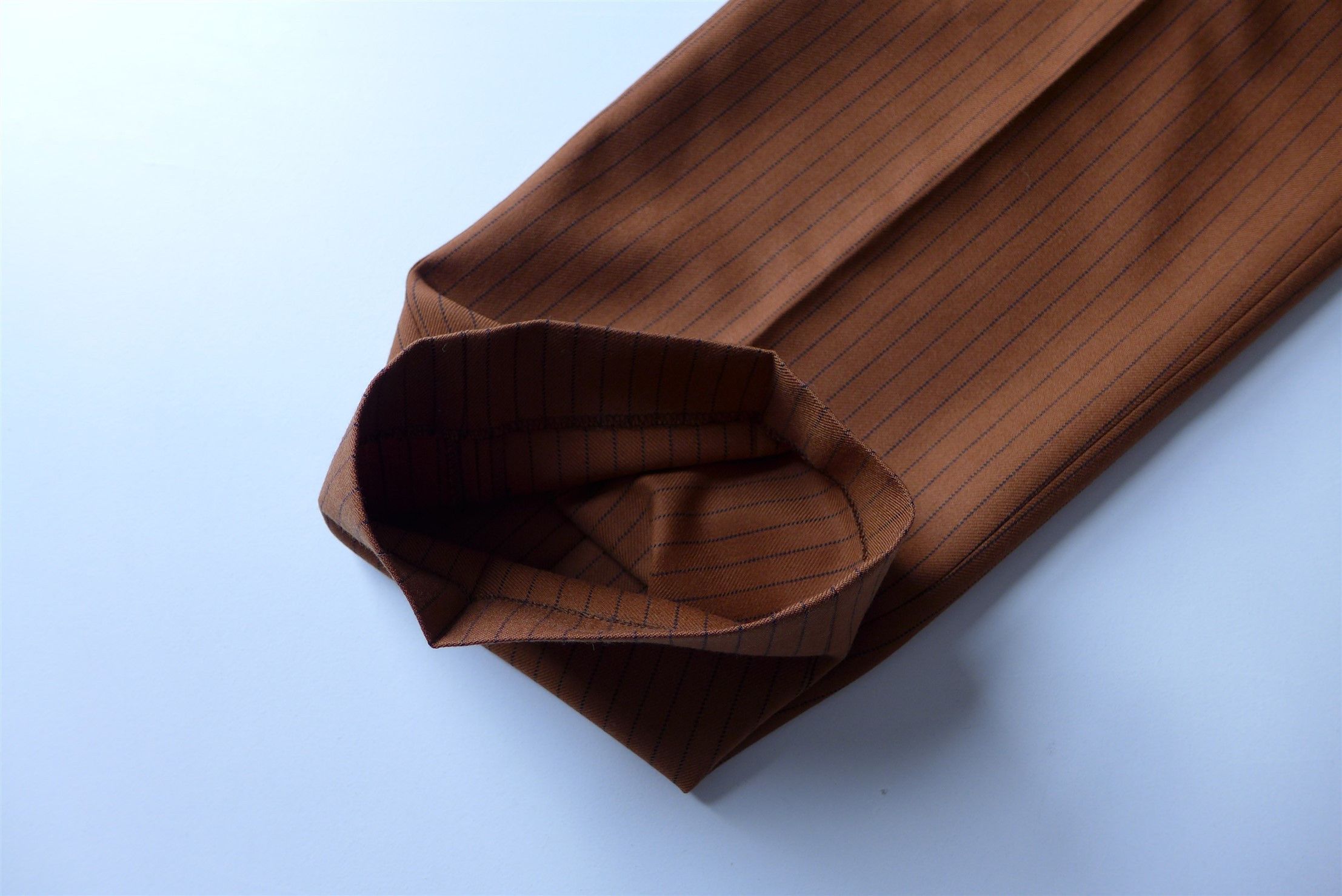 Dries Van Noten Dries Van Noten Pennel Trousers - Rust Pinstripe Wool Size US 30 / EU 46 - 11 Thumbnail