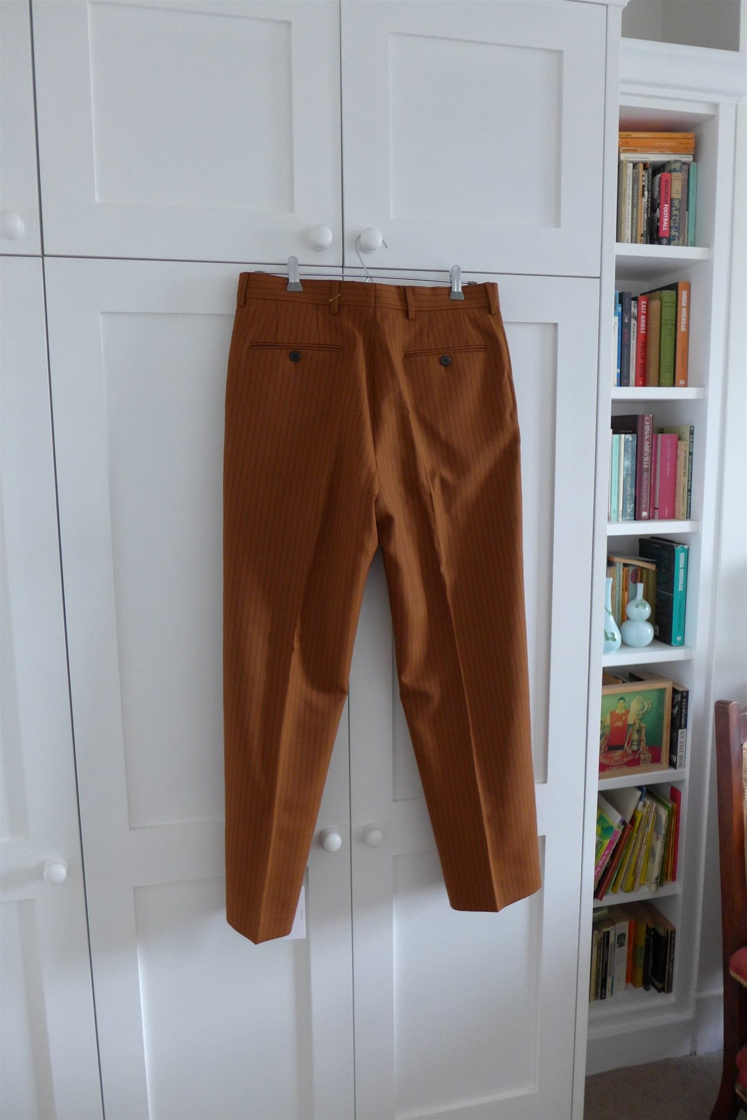 Dries Van Noten Dries Van Noten Pennel Trousers - Rust Pinstripe Wool Size US 30 / EU 46 - 5 Thumbnail