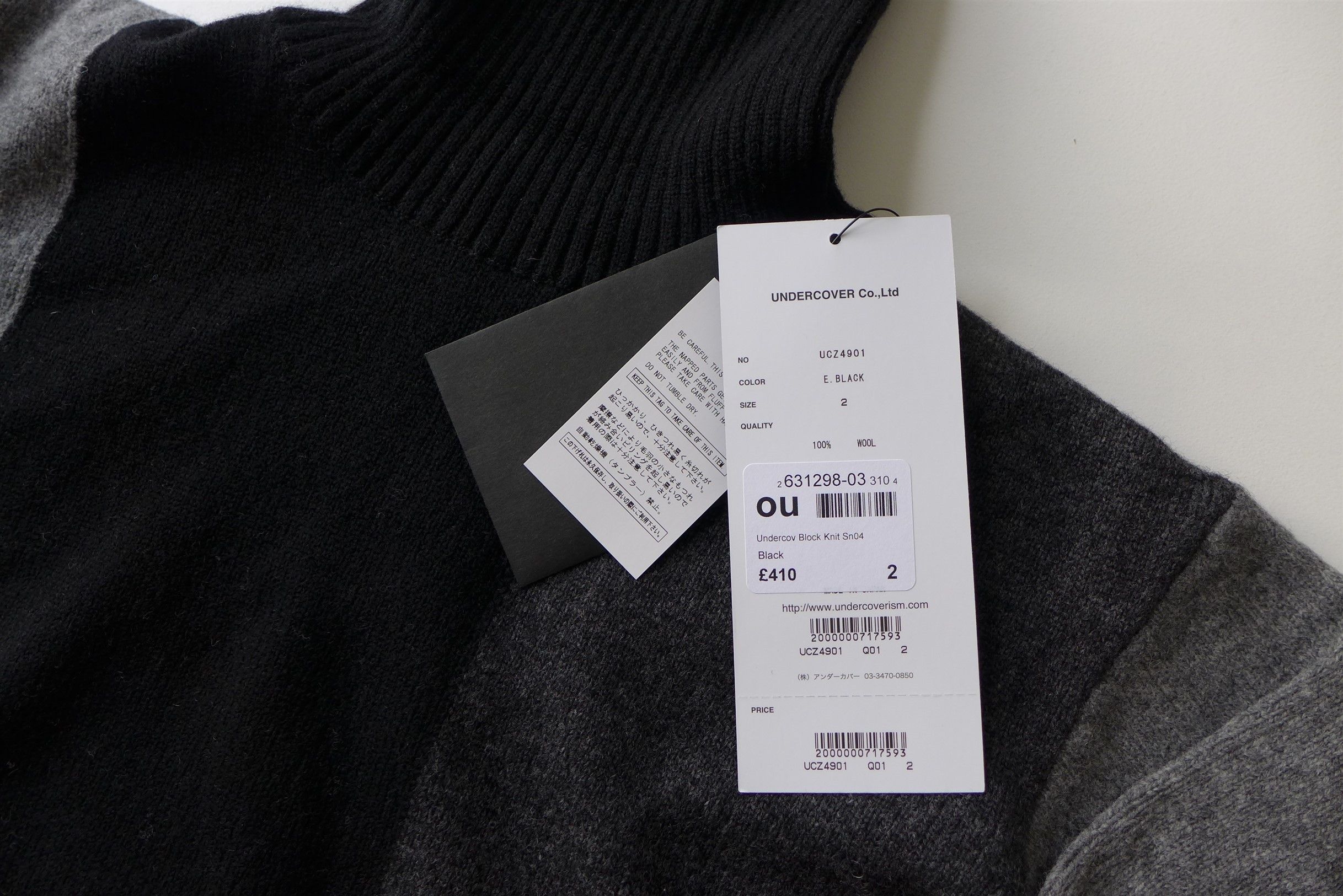Jun Takahashi Undercover FW20 Panelled Roll Neck Wool Sweater Size US M / EU 48-50 / 2 - 6 Thumbnail