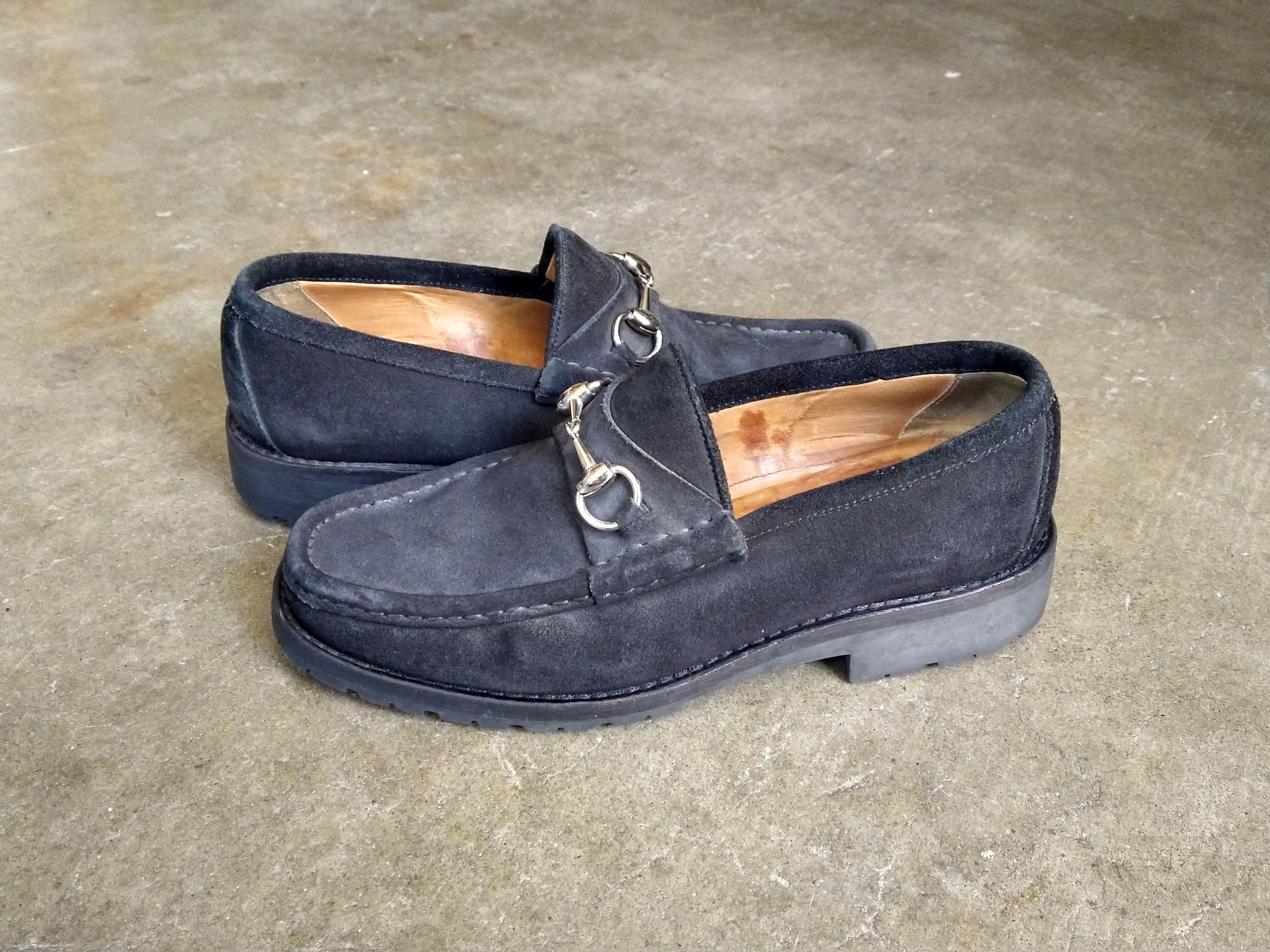 Gucci Gucci Horsebit Loafers 7.5 Black Suede Chunky Buckle Size US 7.5 / EU 40-41 - 2 Thumbnail