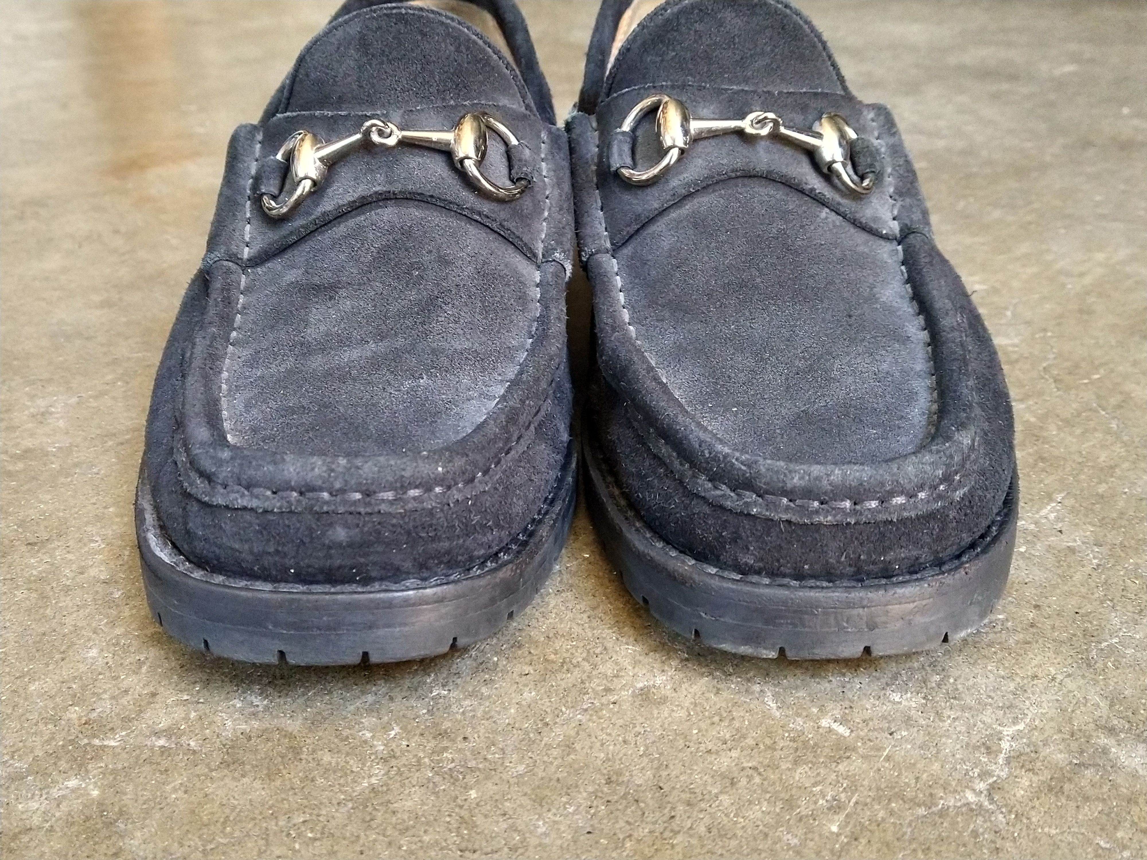 Gucci Gucci Horsebit Loafers 7.5 Black Suede Chunky Buckle Size US 7.5 / EU 40-41 - 4 Thumbnail
