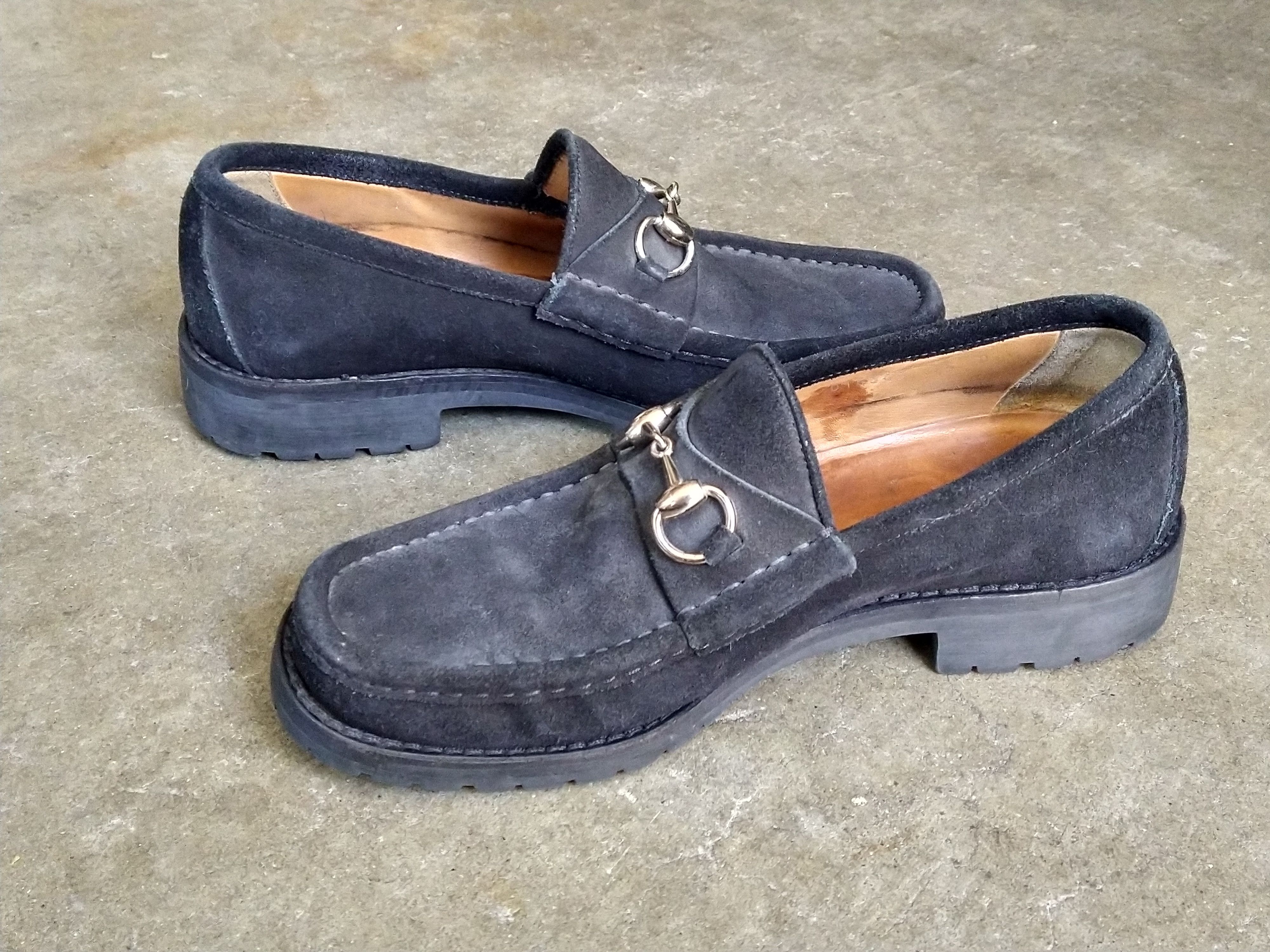 Gucci Gucci Horsebit Loafers 7.5 Black Suede Chunky Buckle Size US 7.5 / EU 40-41 - 12 Thumbnail