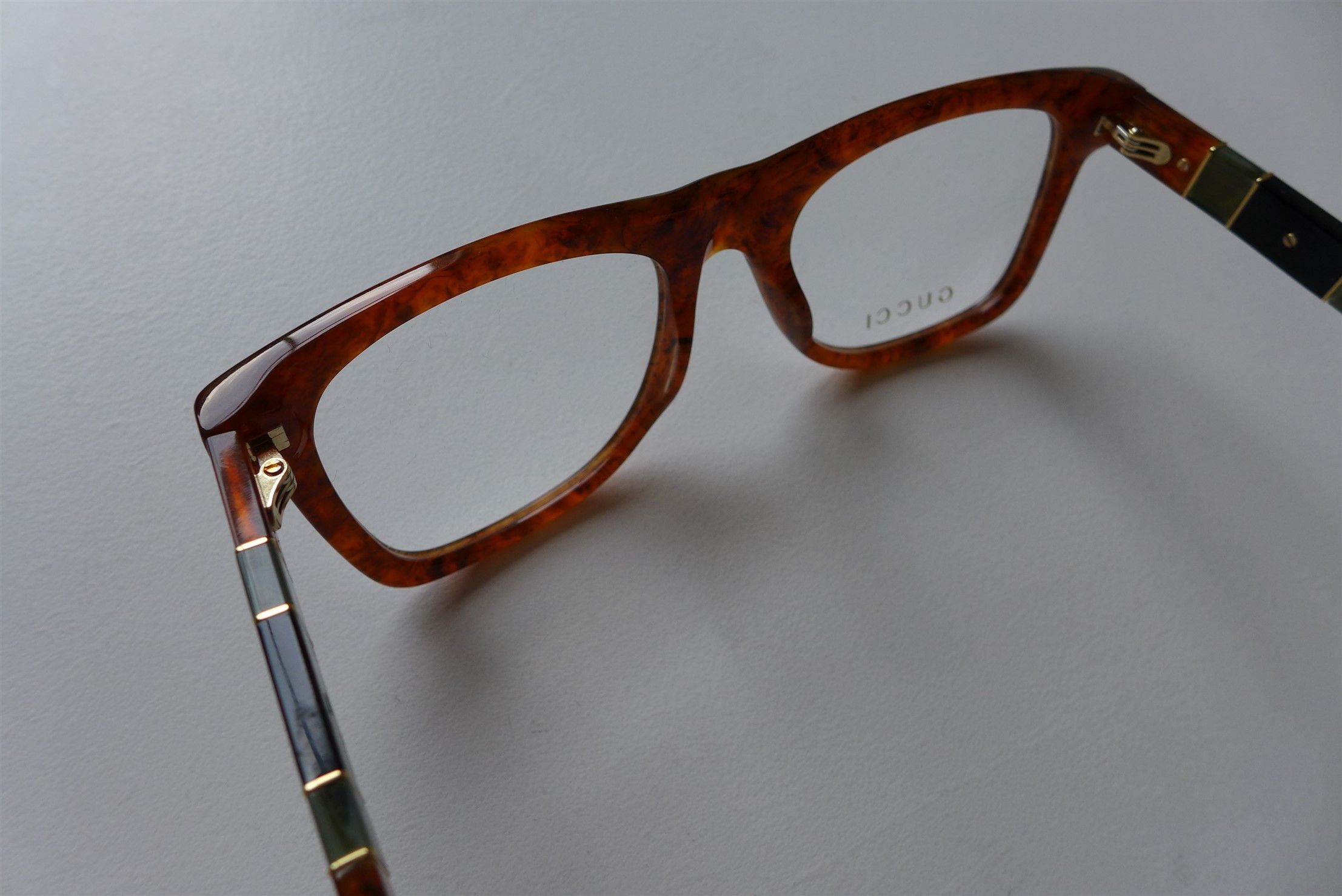 Gucci Gucci Square Frame Glasses - Havana Acetate Size ONE SIZE - 8 Thumbnail