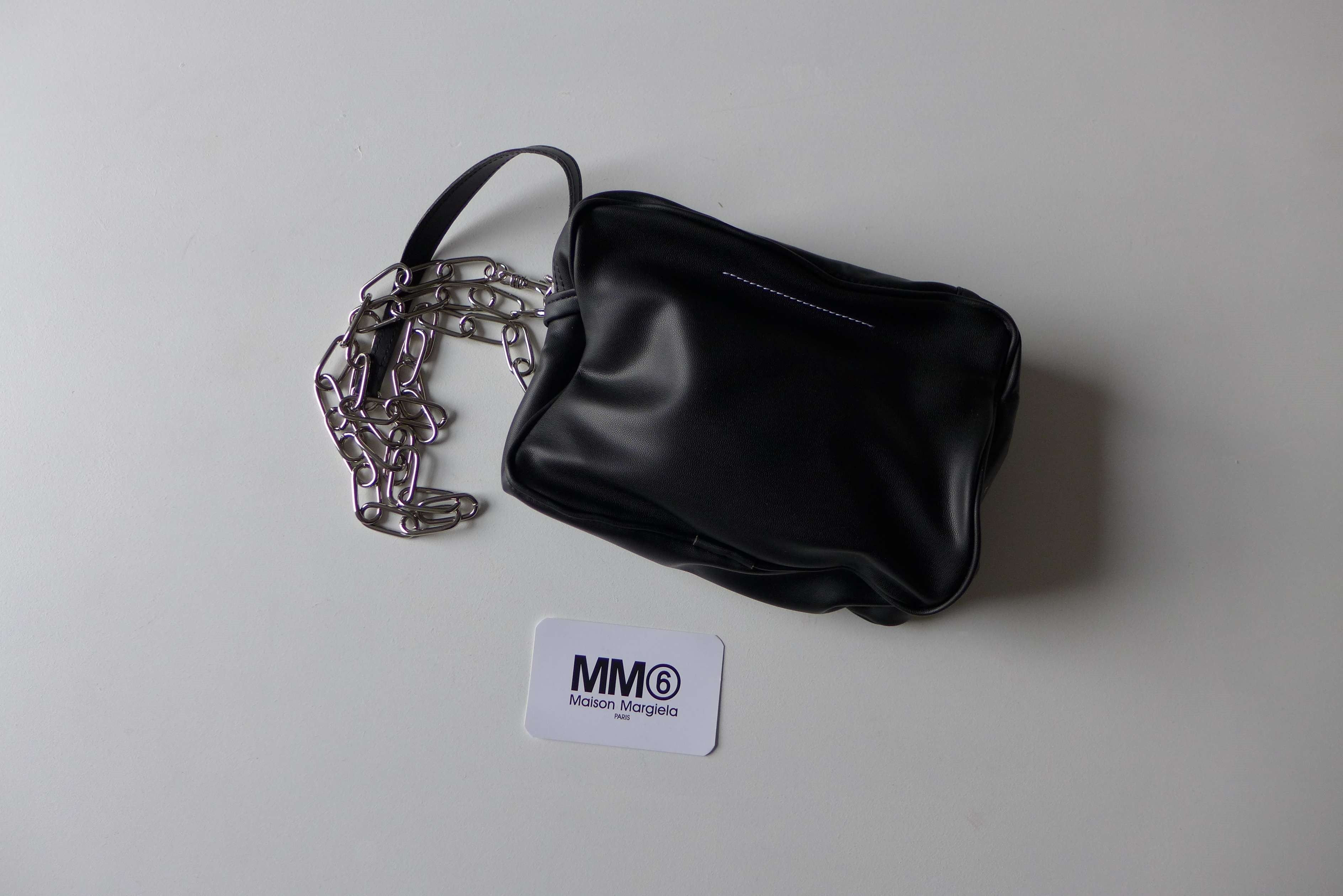 image of Maison Margiela Margiela Mm6 Black Pochette Bag, Men's