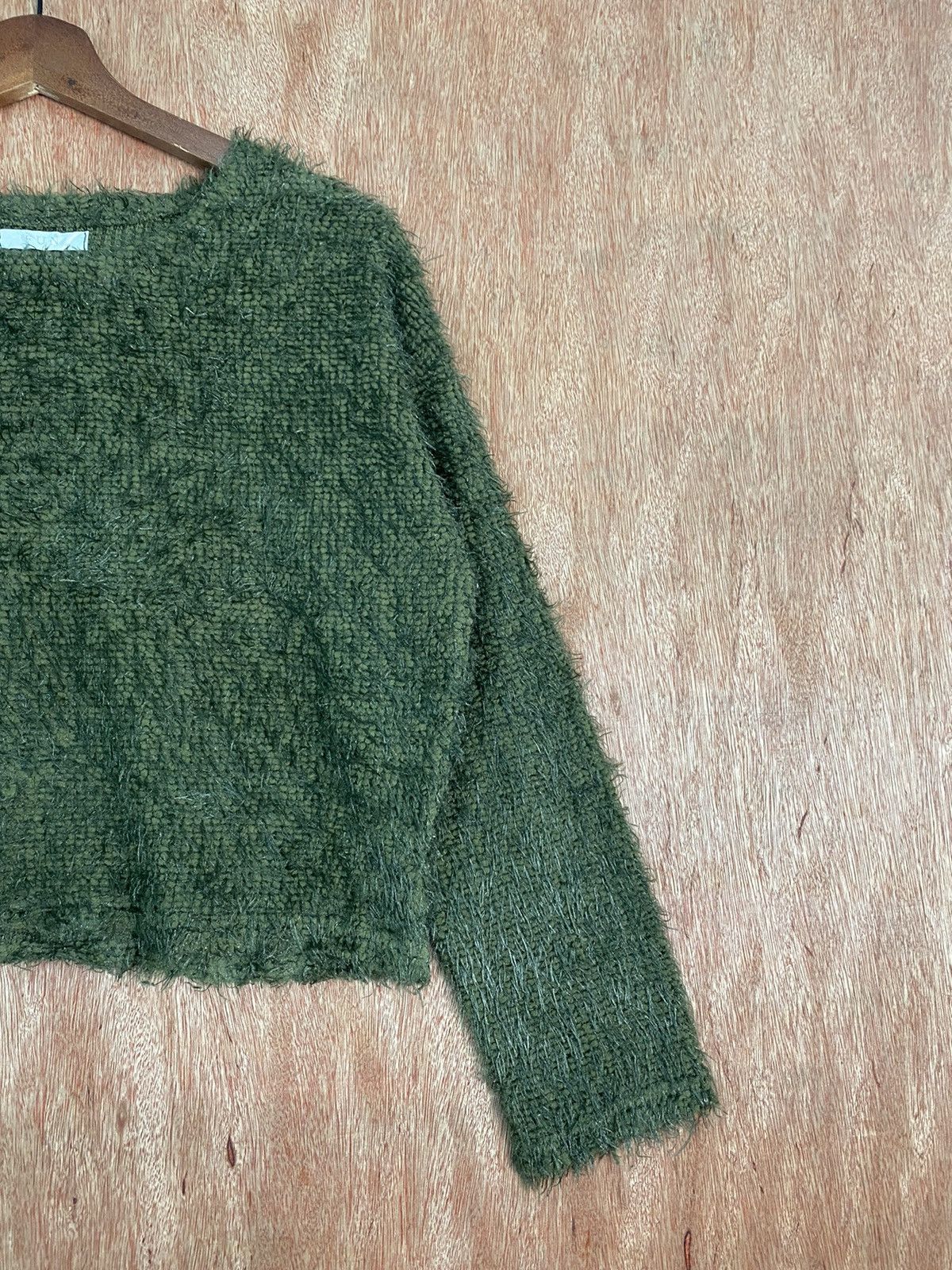 Homespun Knitwear DL Fun Dark Green Shag Shaggy Fur Mohair Knitwear #B642 Size US S / EU 44-46 / 1 - 4 Thumbnail