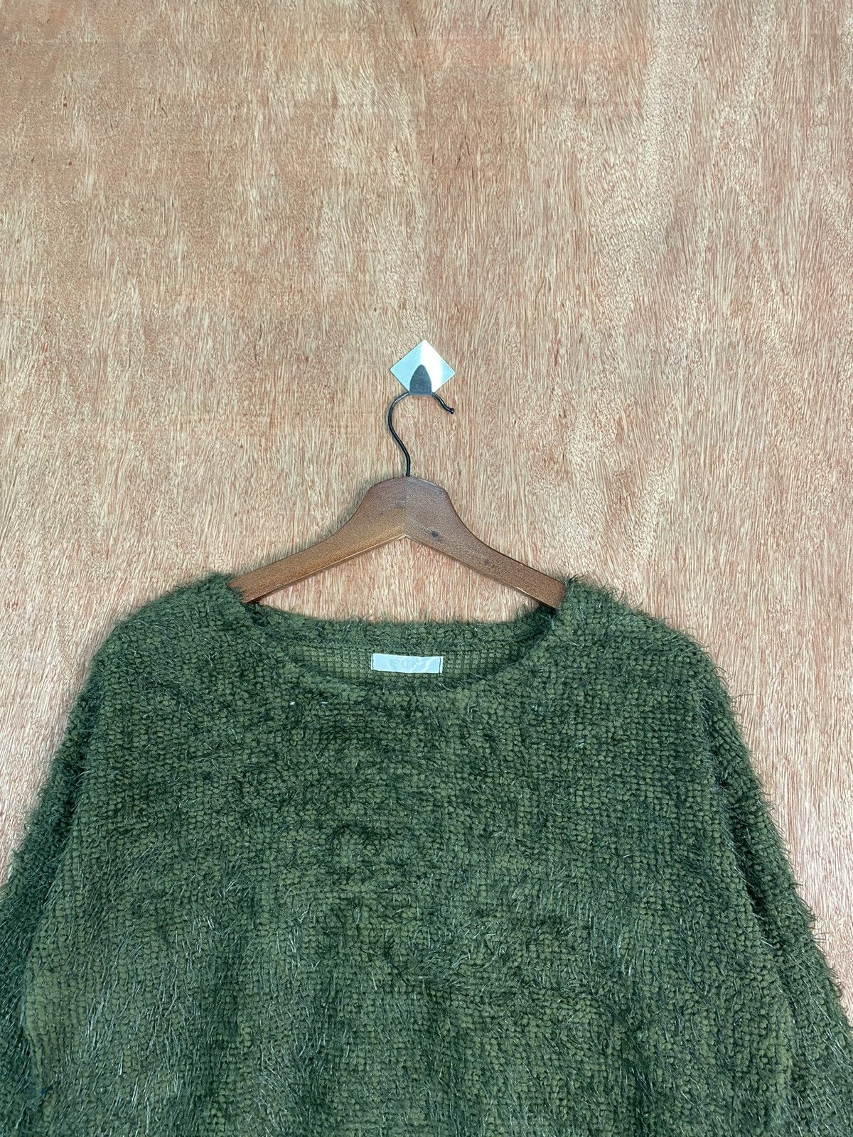 Homespun Knitwear DL Fun Dark Green Shag Shaggy Fur Mohair Knitwear #B642 Size US S / EU 44-46 / 1 - 2 Thumbnail