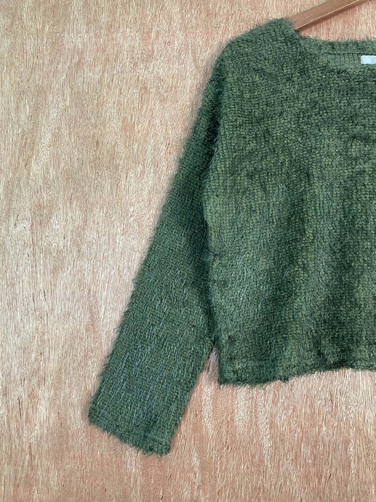 Homespun Knitwear DL Fun Dark Green Shag Shaggy Fur Mohair Knitwear #B642 Size US S / EU 44-46 / 1 - 3 Thumbnail
