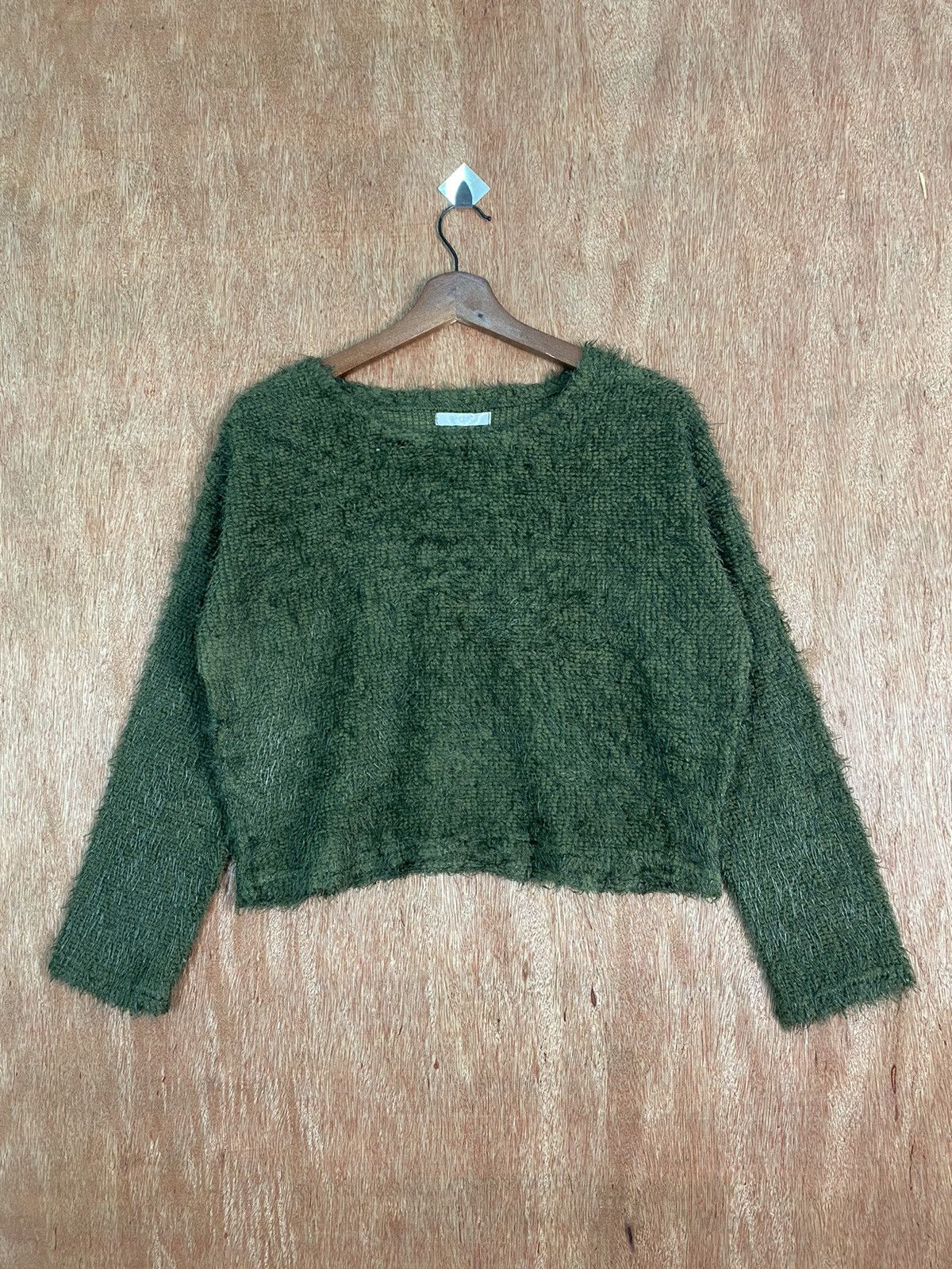 Homespun Knitwear DL Fun Dark Green Shag Shaggy Fur Mohair Knitwear #B642 Size US S / EU 44-46 / 1 - 1 Thumbnail