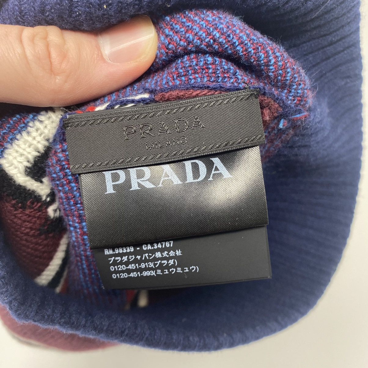 Prada PRADA Jacquard Logo Beanie Size ONE SIZE - 3 Thumbnail