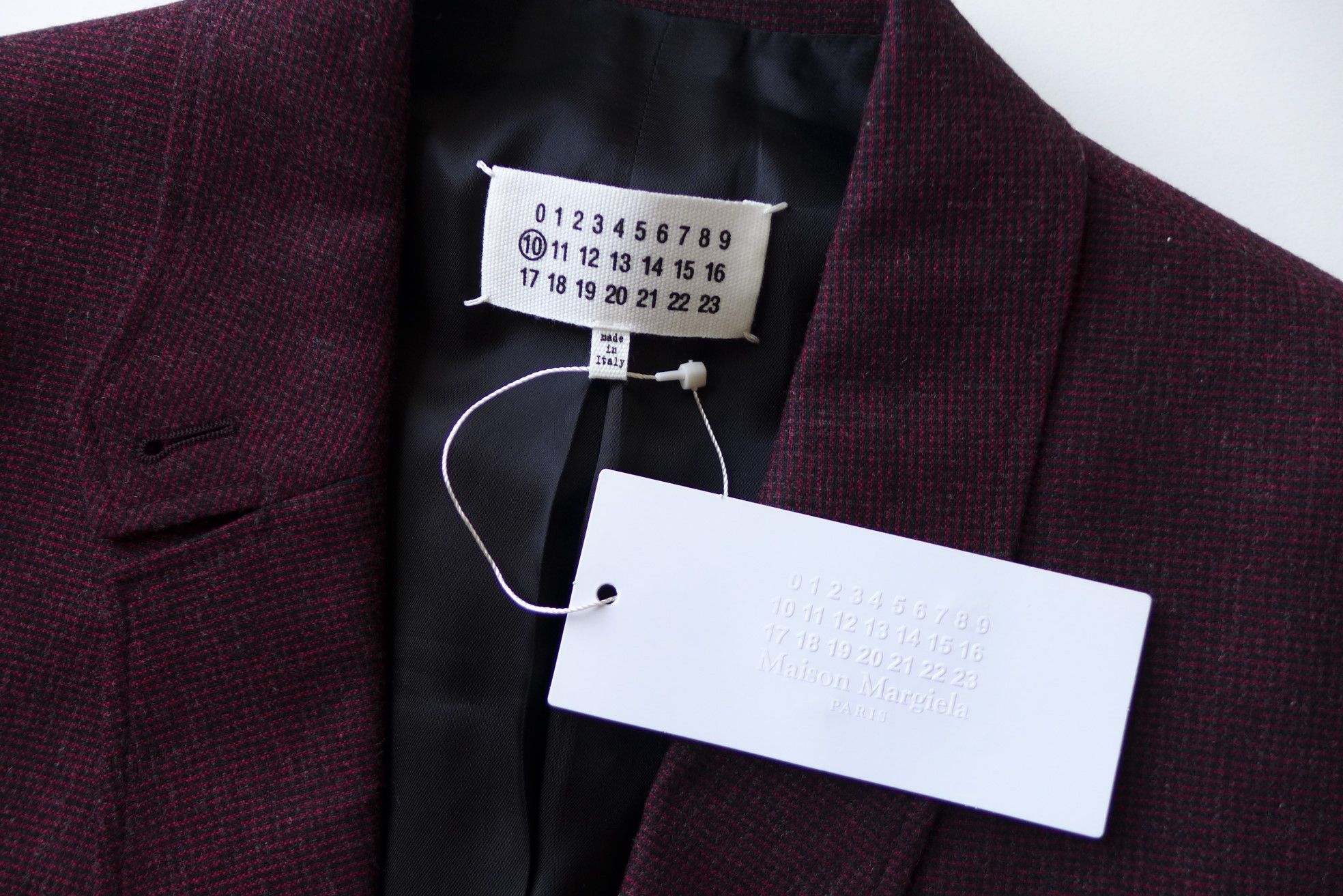 Maison Margiela Margiela FW17 Classic Blazer - Checked Burgundy Wool Size US M / EU 48-50 / 2 - 9 Thumbnail