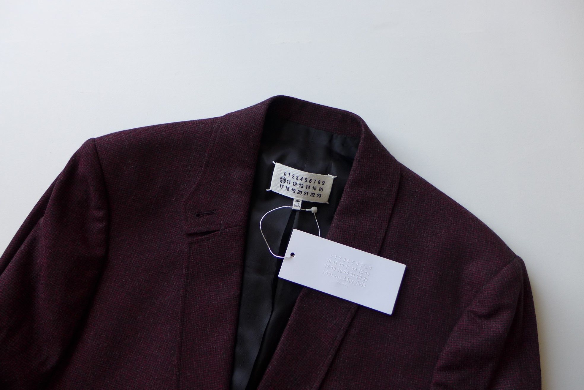 Maison Margiela Margiela FW17 Classic Blazer - Checked Burgundy Wool Size US M / EU 48-50 / 2 - 7 Thumbnail