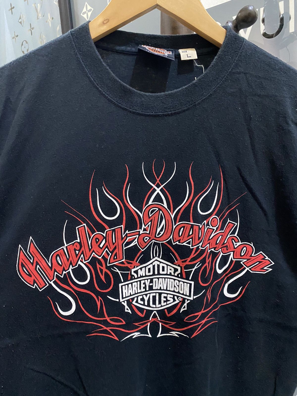 Harley Davidson Vintage Harley Davidson Fire Logo T-Shirt Size US L / EU 52-54 / 3 - 2 Thumbnail
