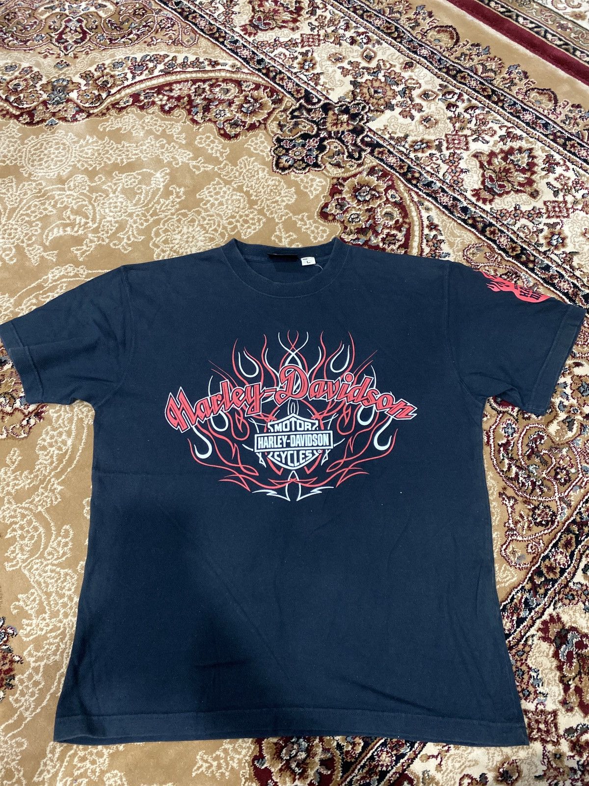 Harley Davidson Vintage Harley Davidson Fire Logo T-Shirt Size US L / EU 52-54 / 3 - 6 Thumbnail