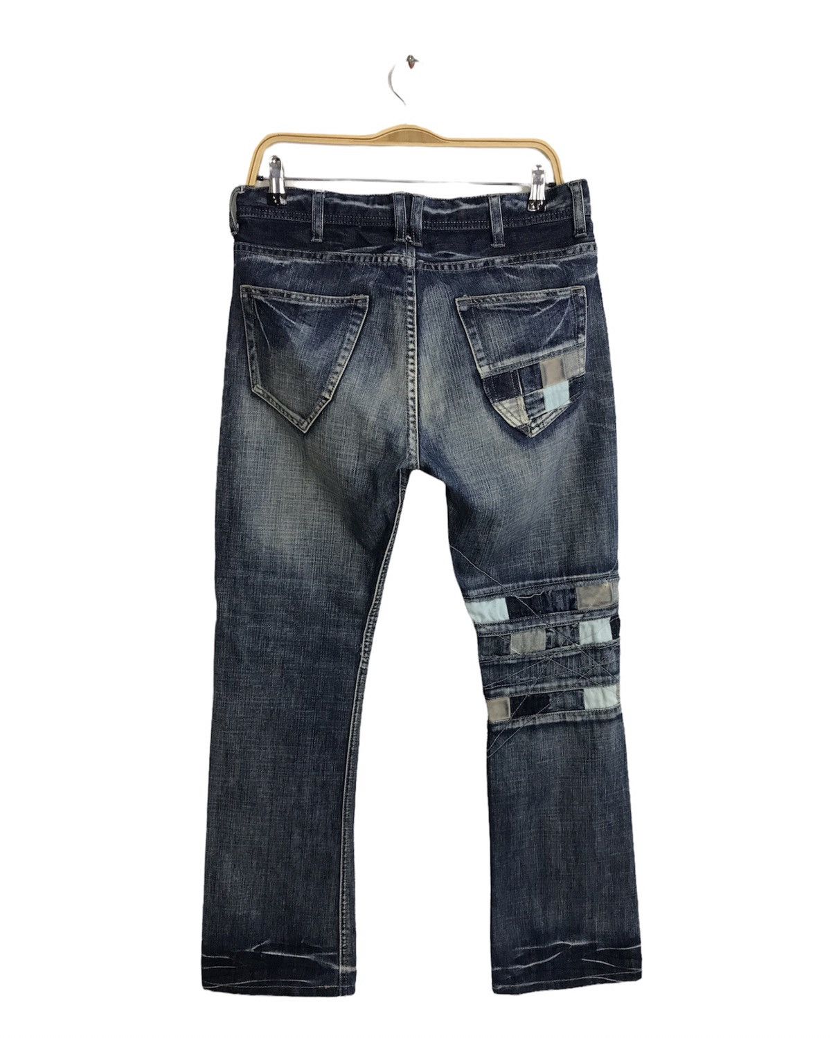 Japanese Brand Vintage Heritage Stone Design Patchwork Zipper Jeans Size US 32 / EU 48 - 2 Thumbnail