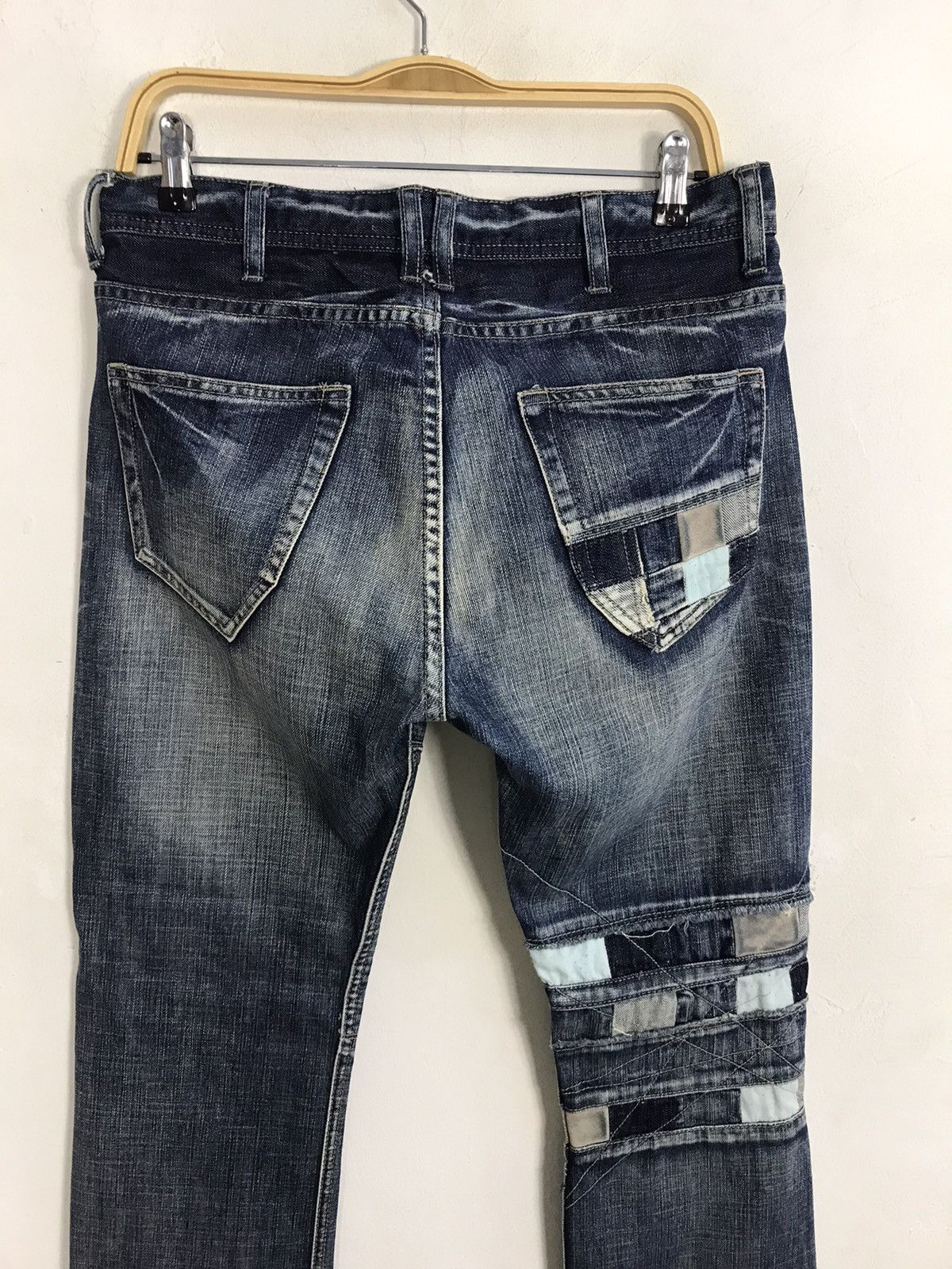 Japanese Brand Vintage Heritage Stone Design Patchwork Zipper Jeans Size US 32 / EU 48 - 10 Thumbnail
