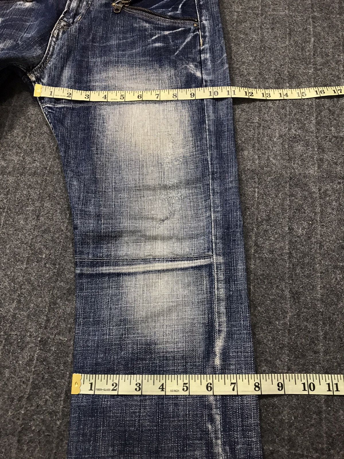 Japanese Brand Vintage Heritage Stone Design Patchwork Zipper Jeans Size US 32 / EU 48 - 17 Thumbnail