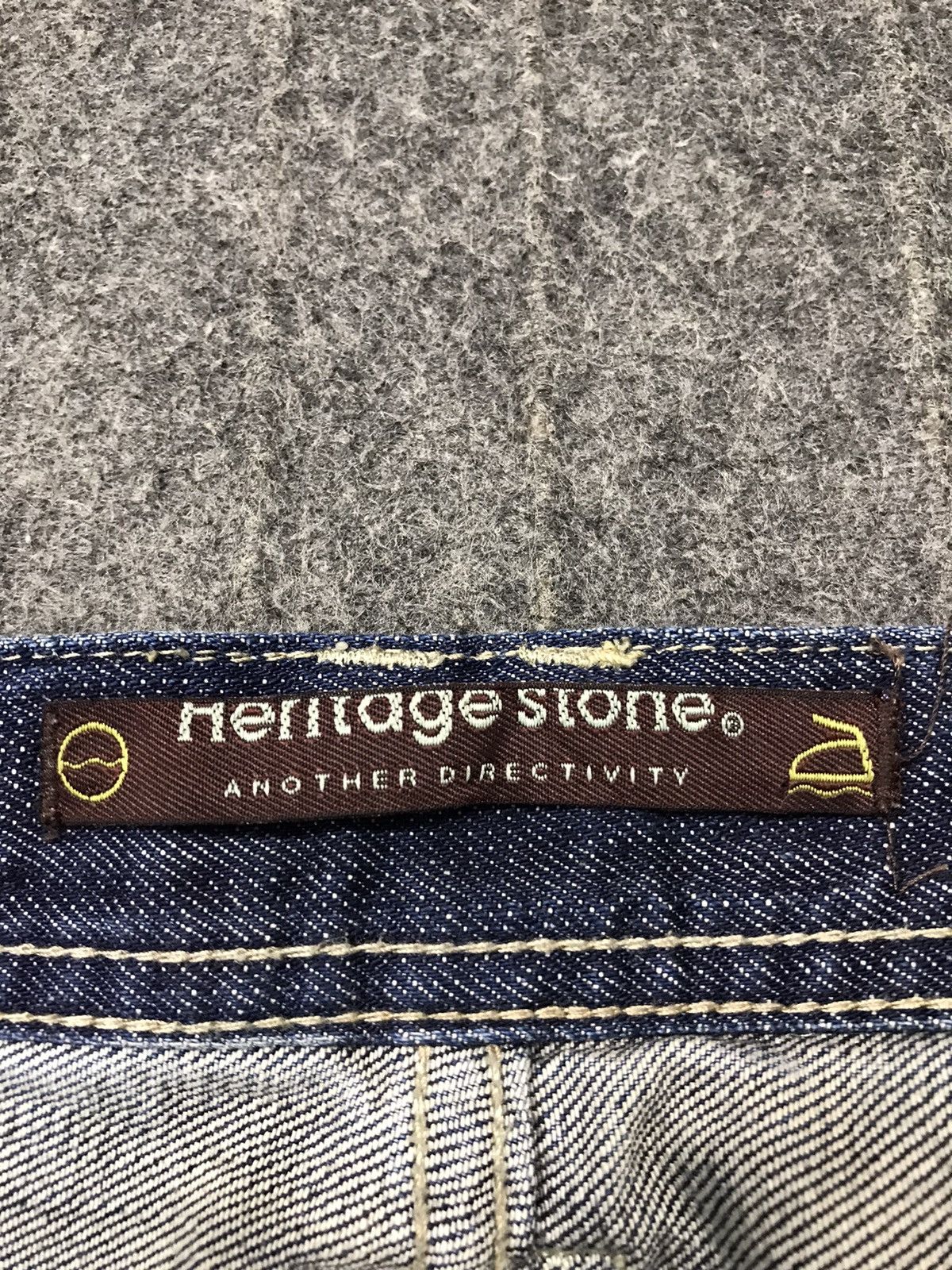 Japanese Brand Vintage Heritage Stone Design Patchwork Zipper Jeans Size US 32 / EU 48 - 13 Thumbnail