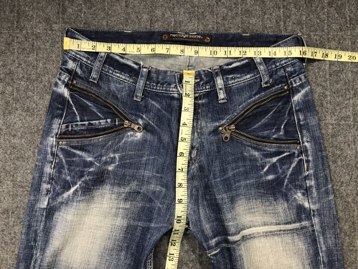 Japanese Brand Vintage Heritage Stone Design Patchwork Zipper Jeans Size US 32 / EU 48 - 16 Thumbnail