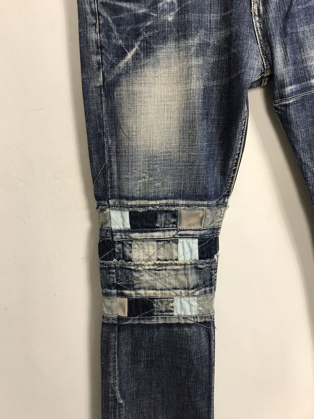 Japanese Brand Vintage Heritage Stone Design Patchwork Zipper Jeans Size US 32 / EU 48 - 8 Thumbnail