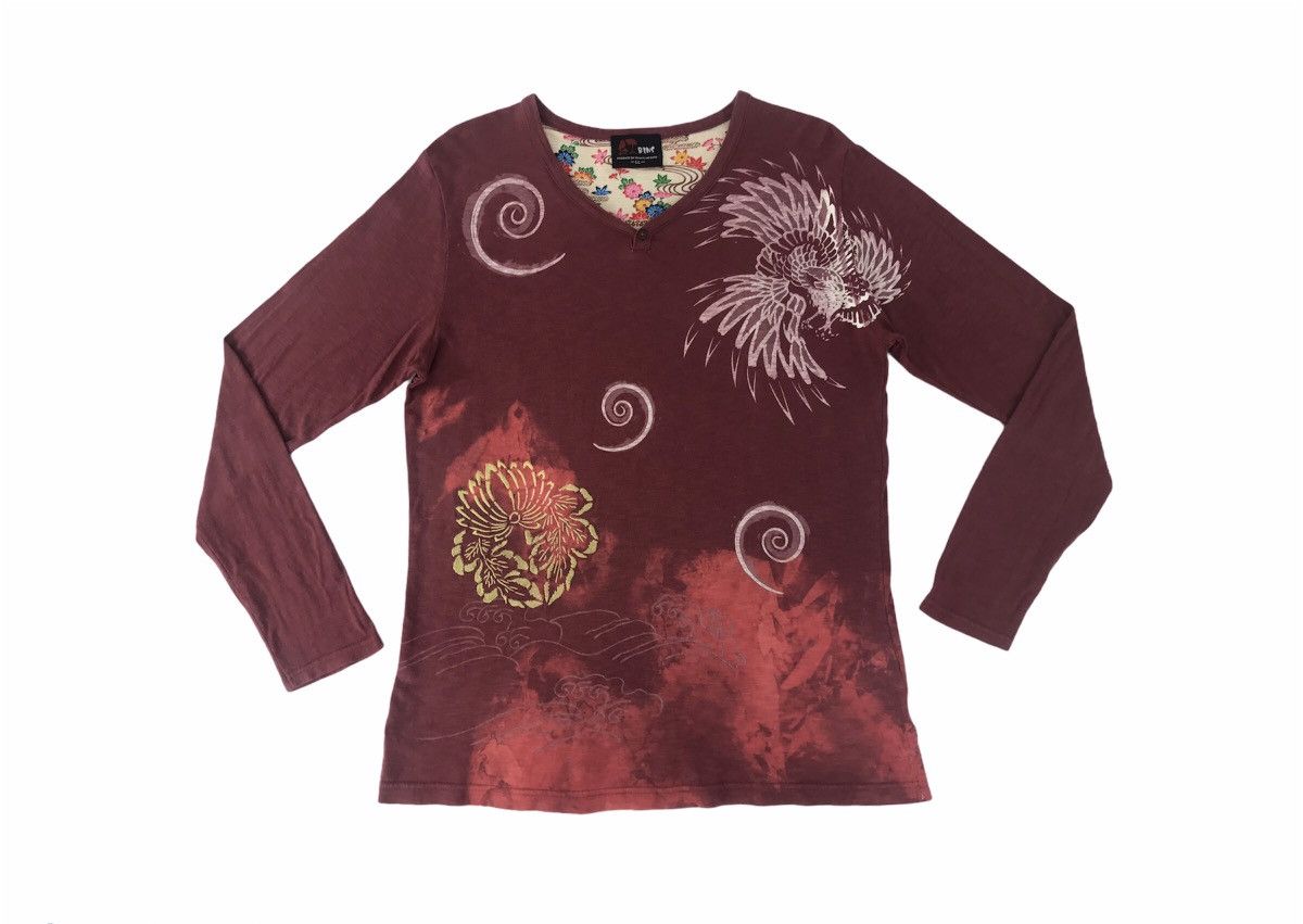 Japanese Brand × Vintage Long Sleeve T-Shirst Paisley Logo Phoenix Design Style Size US L / EU 52-54 / 3 - 1 Thumbnail