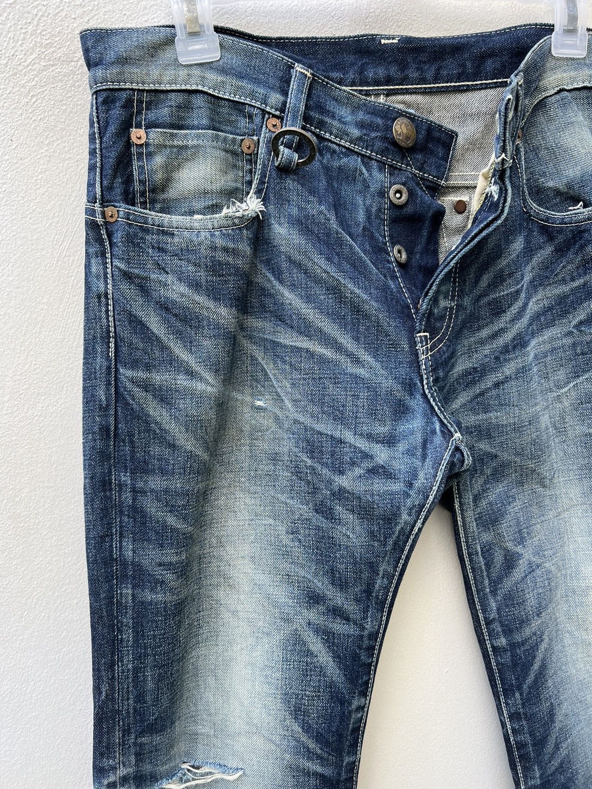 BUFFALO BOBS Vintage Buffalo Bobs Japan Rips Distress Denim Flared Jeans Size US 30 / EU 46 - 7 Thumbnail