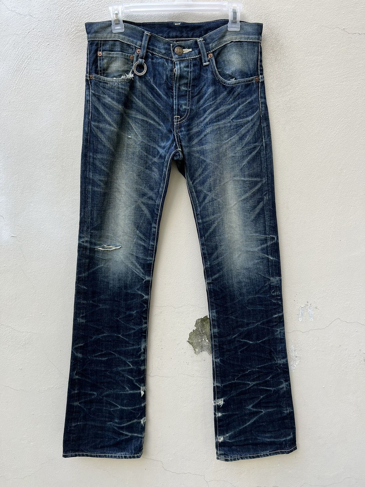 BUFFALO BOBS Vintage Buffalo Bobs Japan Rips Distress Denim Flared Jeans Size US 30 / EU 46 - 6 Thumbnail