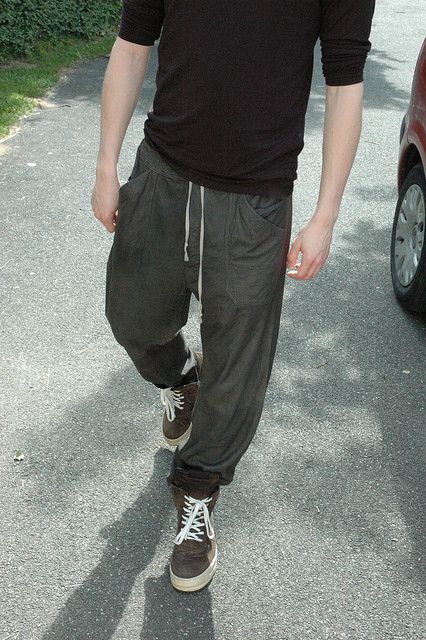Rick Owens AW02 leather baggy sweatpants Size US 31 - 9 Thumbnail