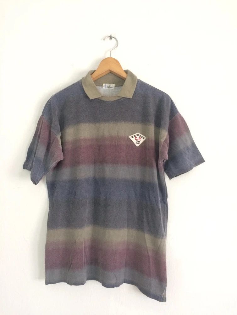 C.P. Company Vintage CP COMPANY Made In Italy Striped Polo Tee