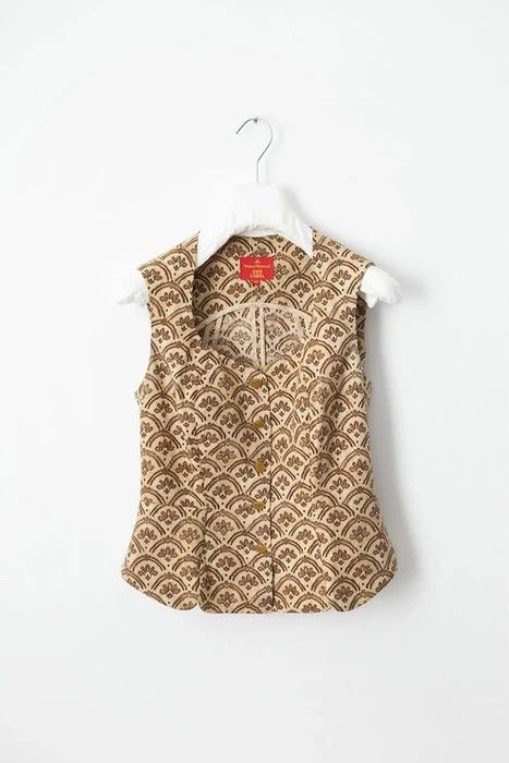 image of Vivienne Westwood Ss98 Baroque Tapestry Vest in Beige, Women's (Size Medium)