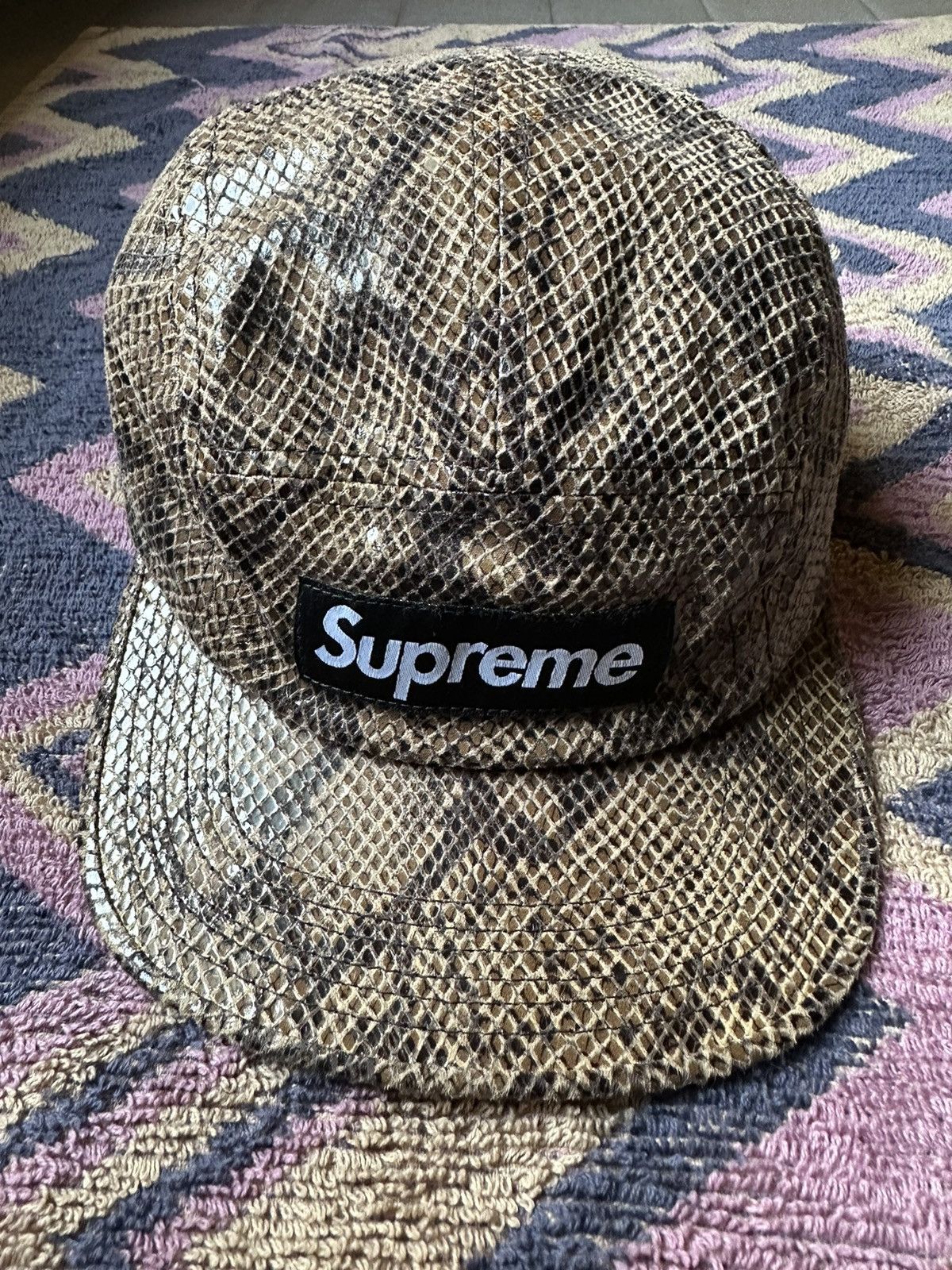 Supreme Supreme Snake Skin 5-Panel Camp Cap | Grailed