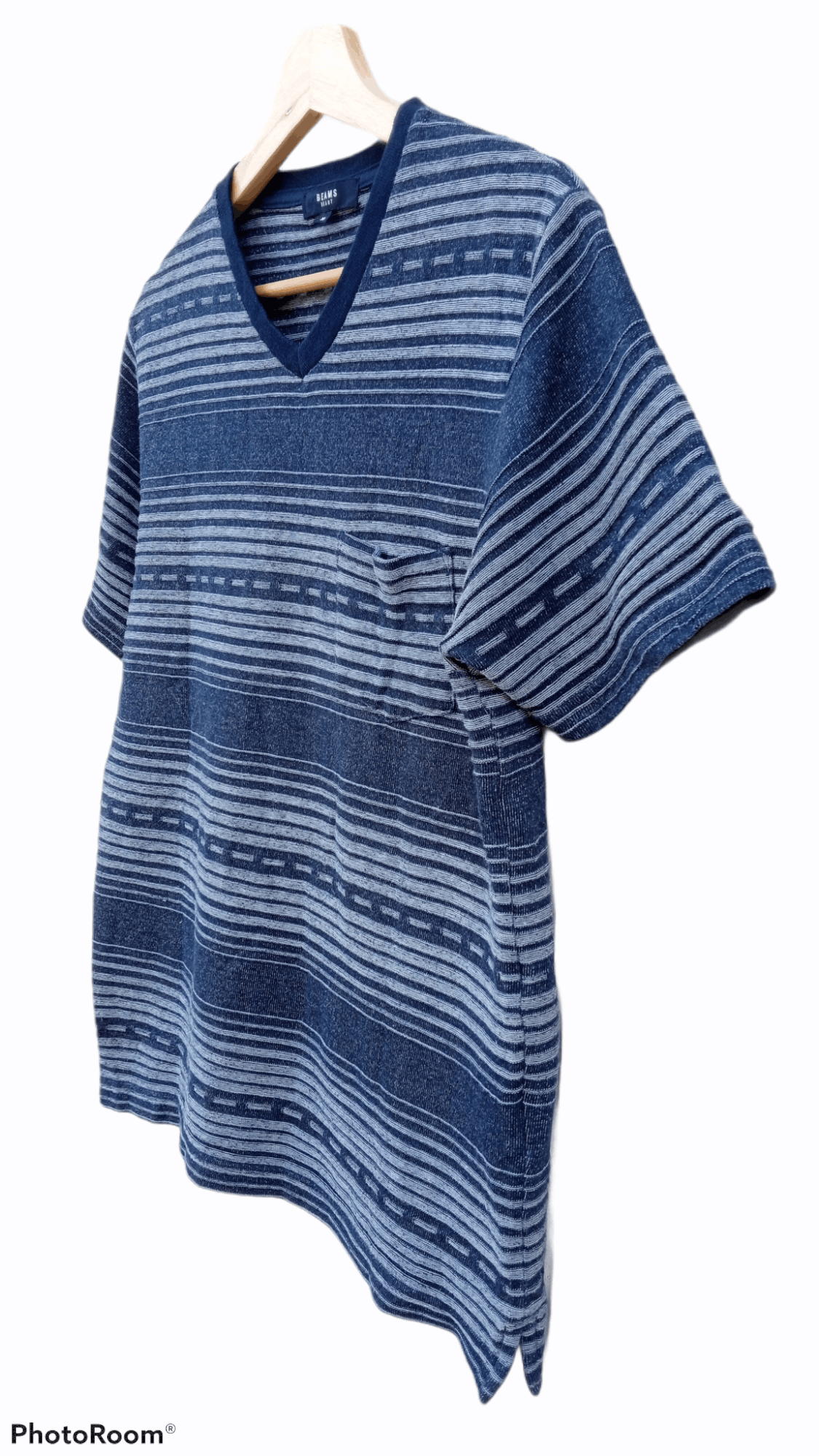 Beams Plus × Japanese Brand × Vintage 🔥🔥Vtg Style Beams Heart V Neck Border Striped T-Shirt Size US S / EU 44-46 / 1 - 7 Thumbnail