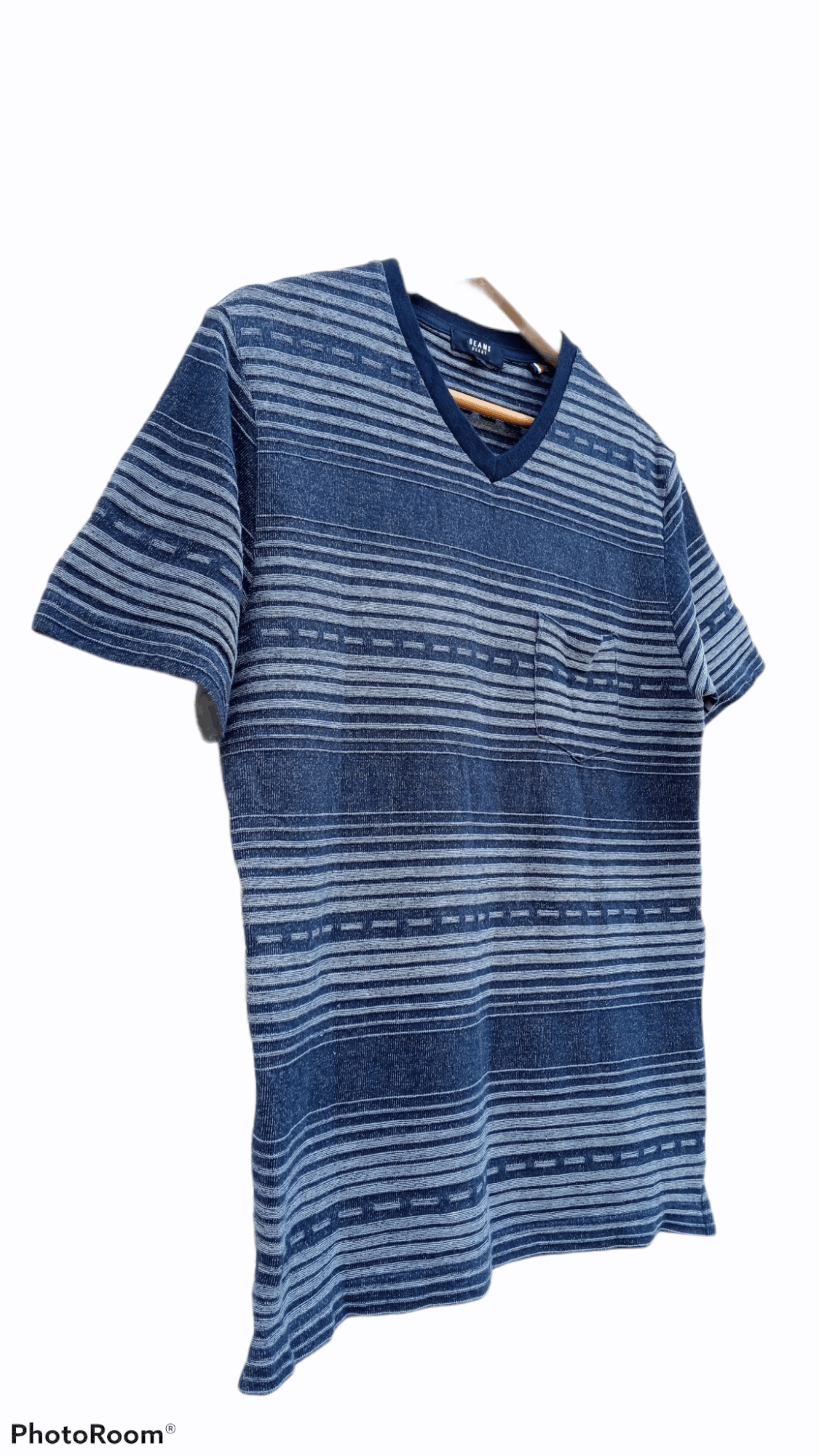Beams Plus × Japanese Brand × Vintage 🔥🔥Vtg Style Beams Heart V Neck Border Striped T-Shirt Size US S / EU 44-46 / 1 - 6 Thumbnail