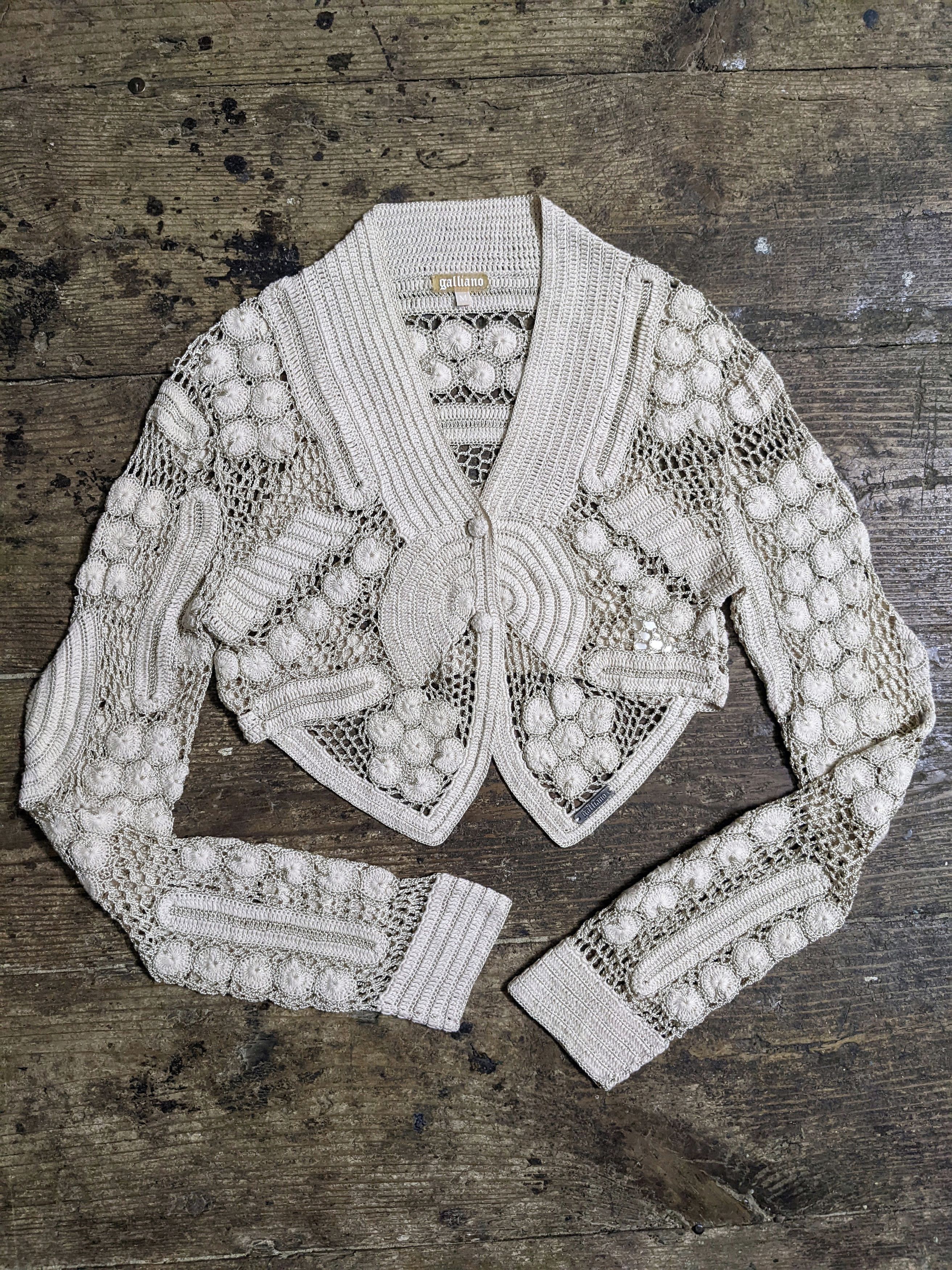 トップス 00s John Galiano White Fur Cardigan y2k 00s John Galiano White Fur Cardigan y2k