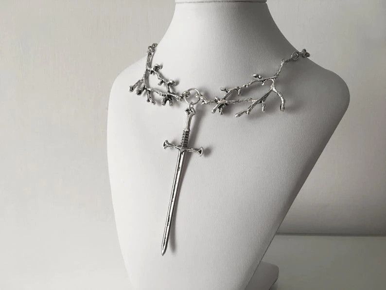 Jewelry Tree Branch Sword Chain Pendant Necklace Size ONE SIZE - 1 Thumbnail