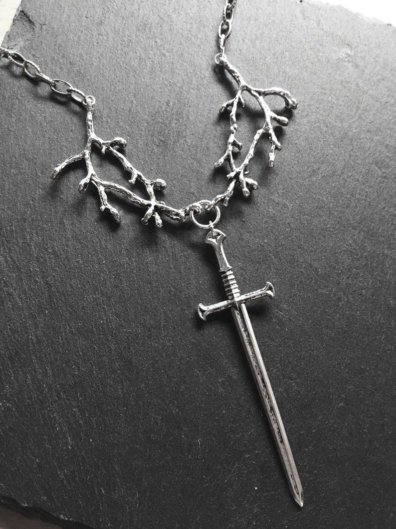 Jewelry Tree Branch Sword Chain Pendant Necklace Size ONE SIZE - 2 Thumbnail