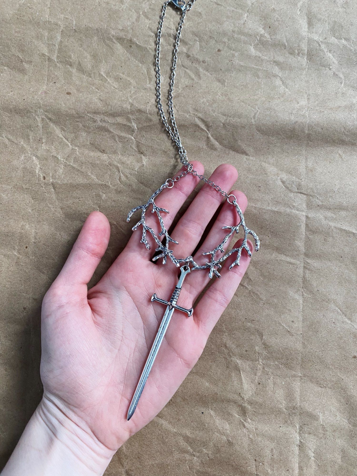 Jewelry Tree Branch Sword Chain Pendant Necklace Size ONE SIZE - 3 Thumbnail