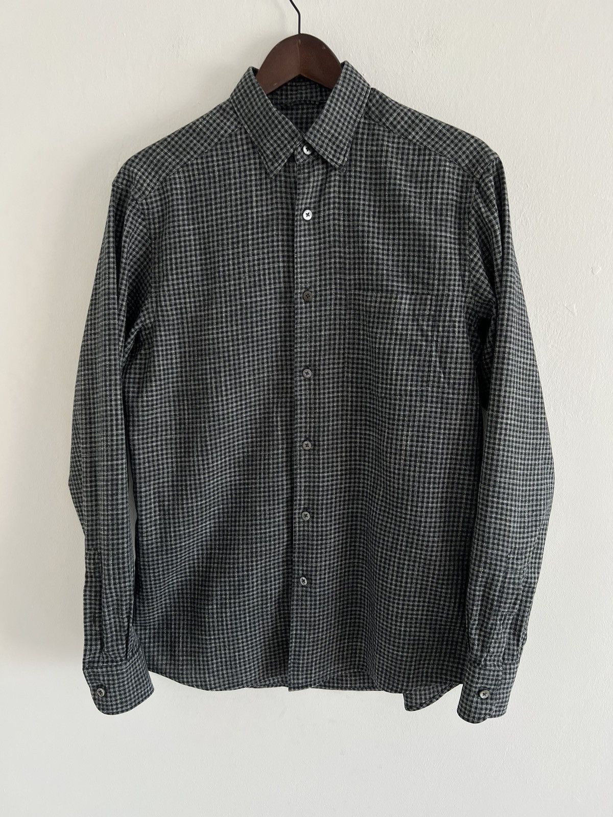 image of Ermenegildo Zegna Black Striped Shirt, Men's (Size Medium)