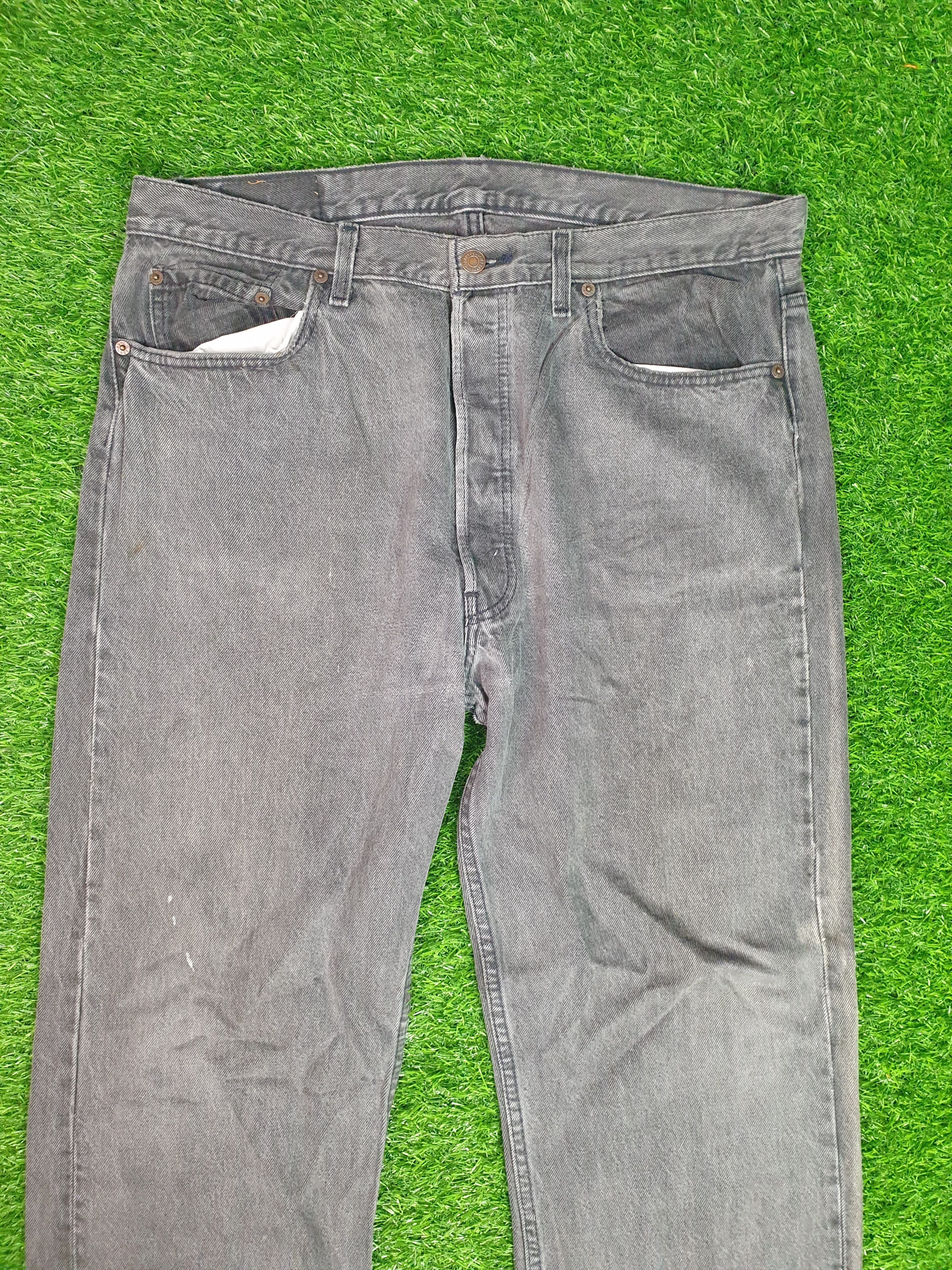 Levi's Vintage Clothing Vtg 90's LEVIS 501 Light Wash Faded Black 37X30 Jeans L0149 Size US 37 - 3 Thumbnail
