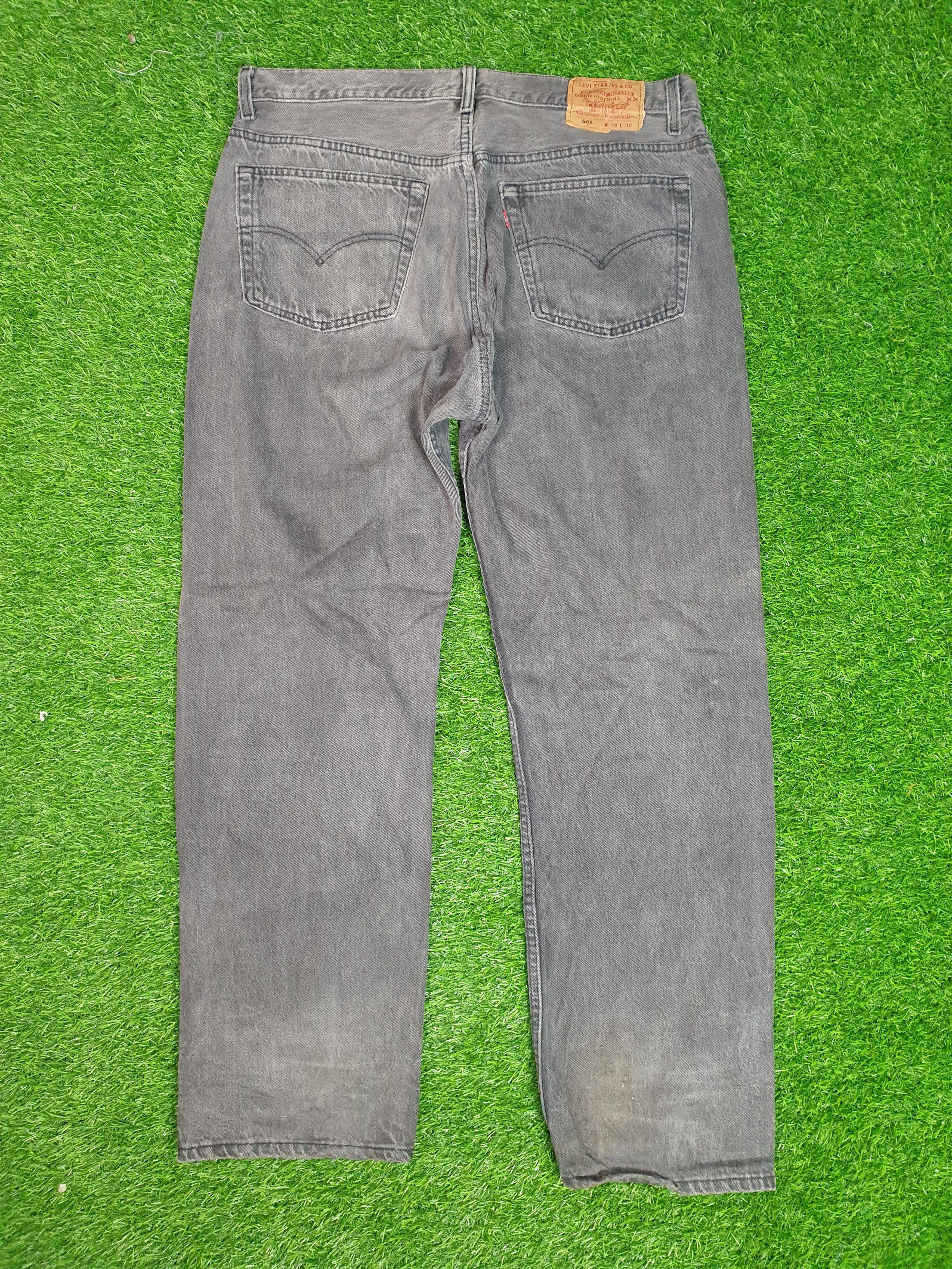 Levi's Vintage Clothing Vtg 90's LEVIS 501 Light Wash Faded Black 37X30 Jeans L0149 Size US 37 - 2 Thumbnail