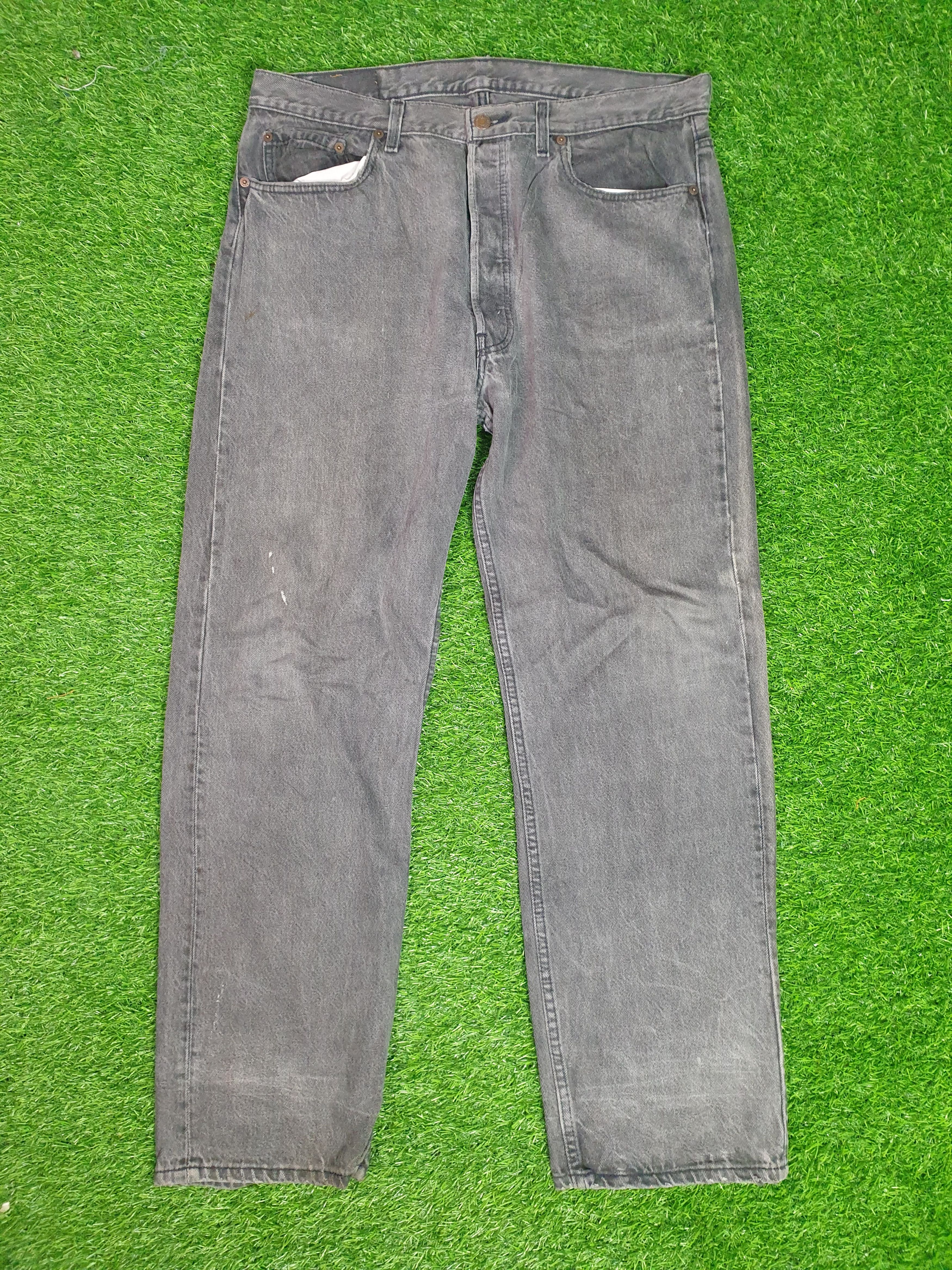 Levi's Vintage Clothing Vtg 90's LEVIS 501 Light Wash Faded Black 37X30 Jeans L0149 Size US 37 - 1 Thumbnail