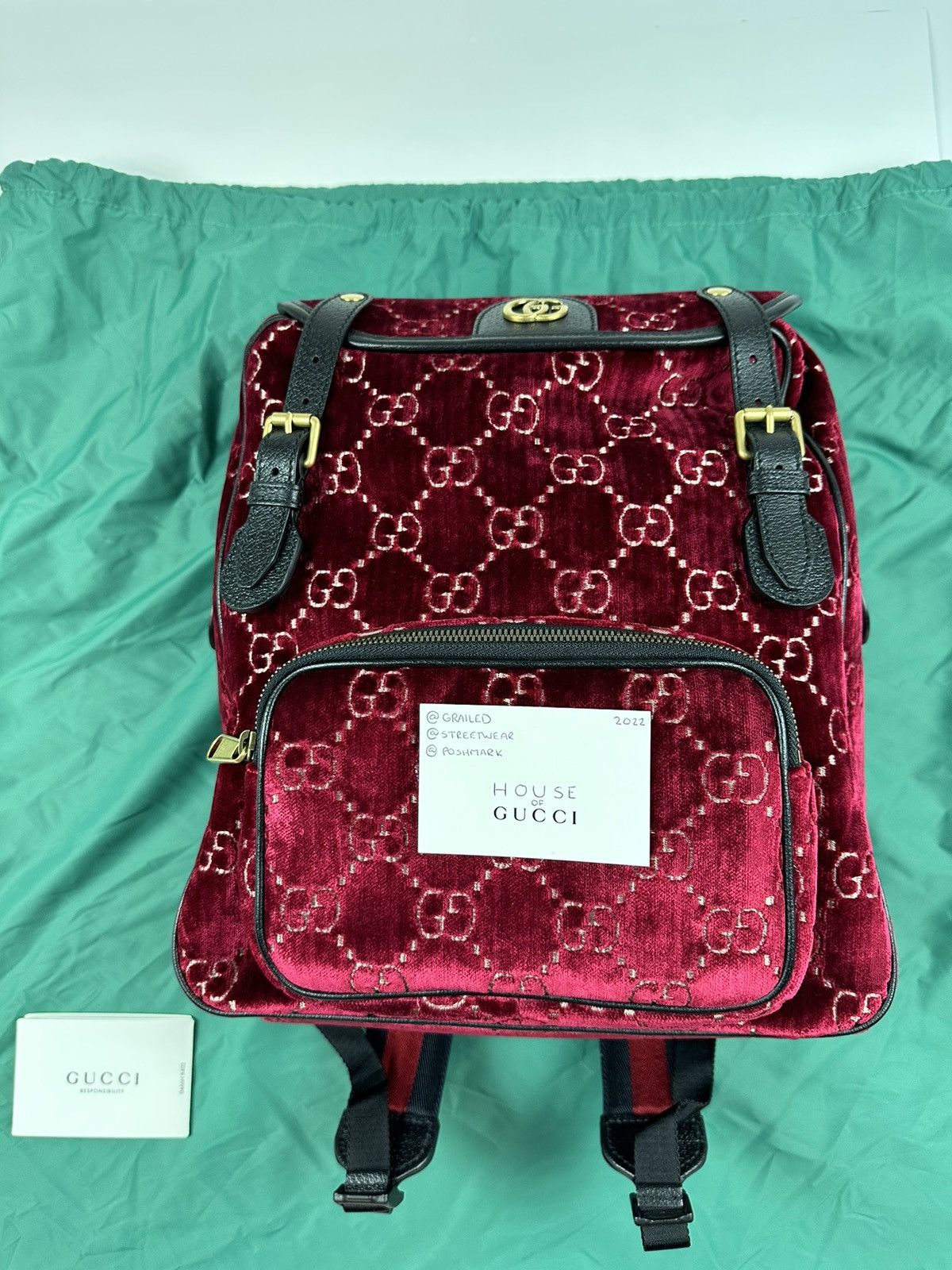 Gucci Gucci GG Velour Marmont Backpack Size ONE SIZE - 2 Thumbnail