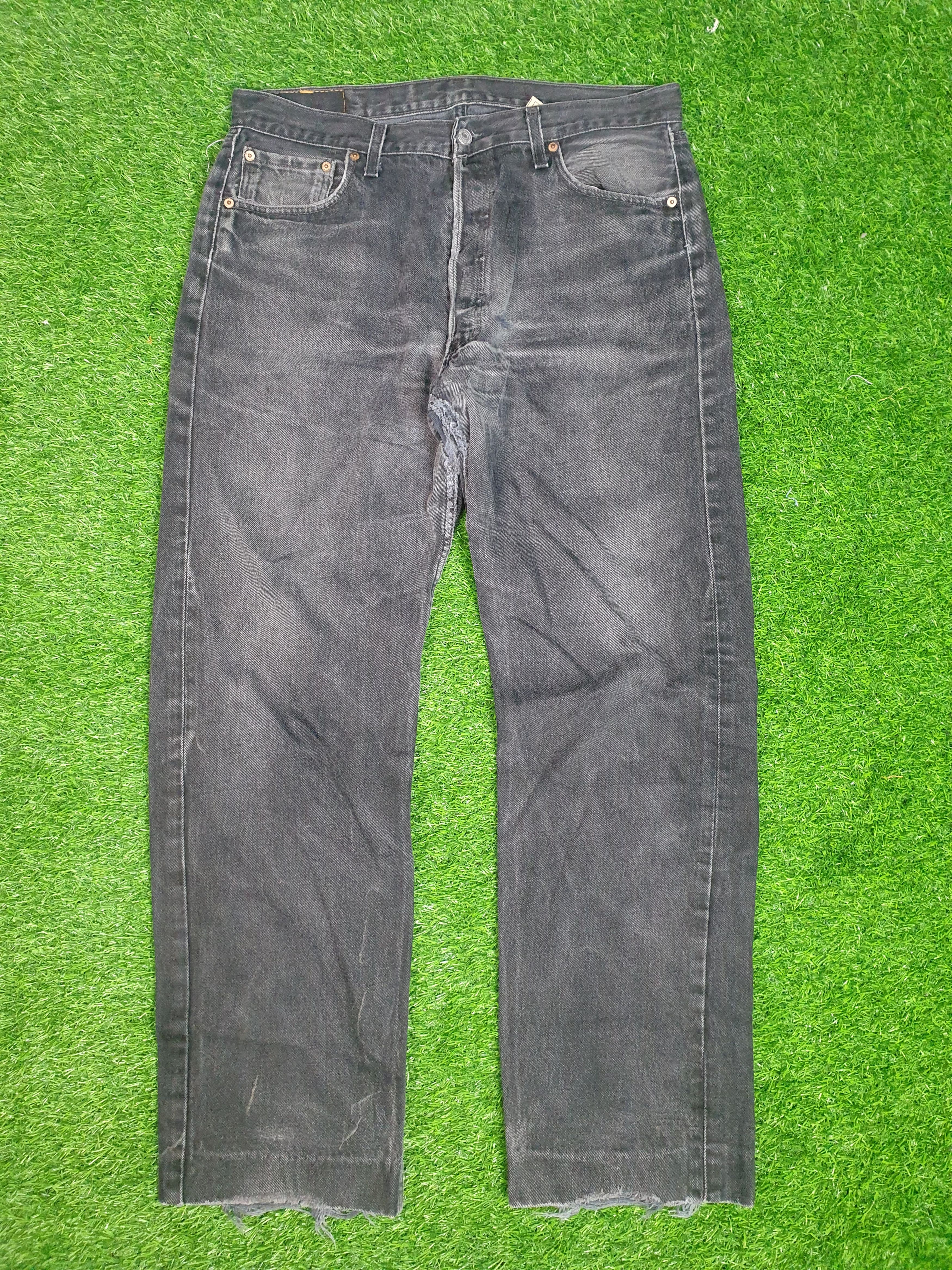 Vintage LEVIS 501 Super Black Faded 36X30.5 Jeans L0070