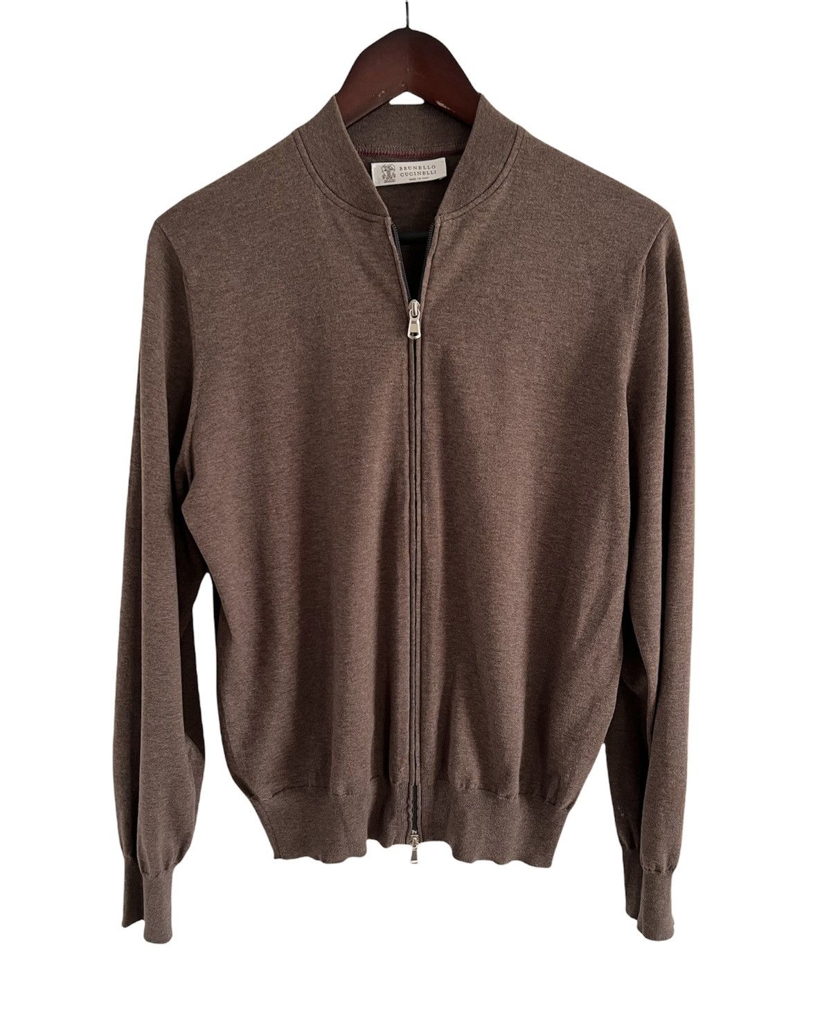 image of Brunello Cucinelli Brown Zip Hoodie, Men's (Size Medium)