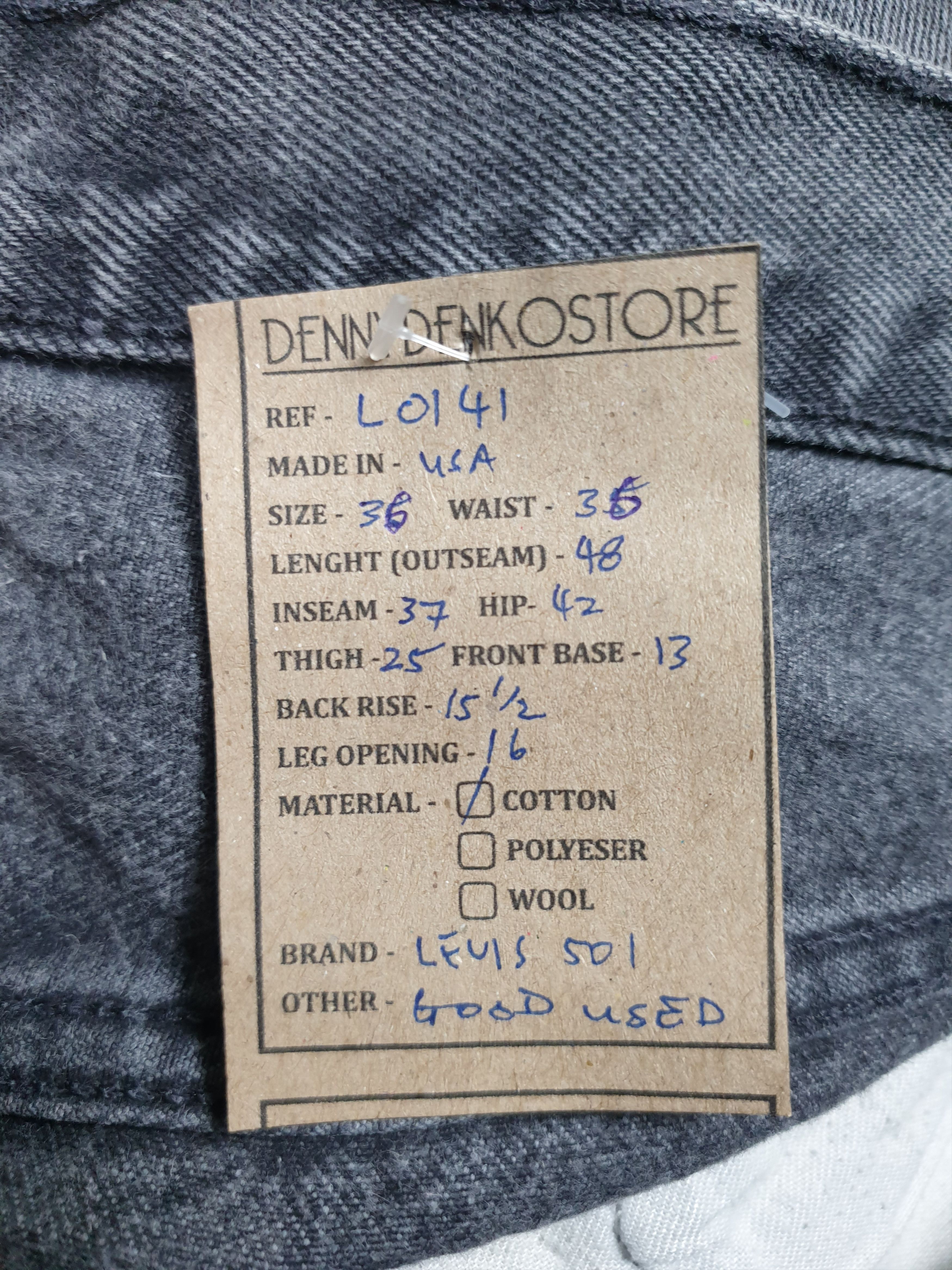 Levi's Vintage 90's LEVIS 501 Super Black Faded 36X36 Jeans L0141 Size US 36 / EU 52 - 14 Thumbnail