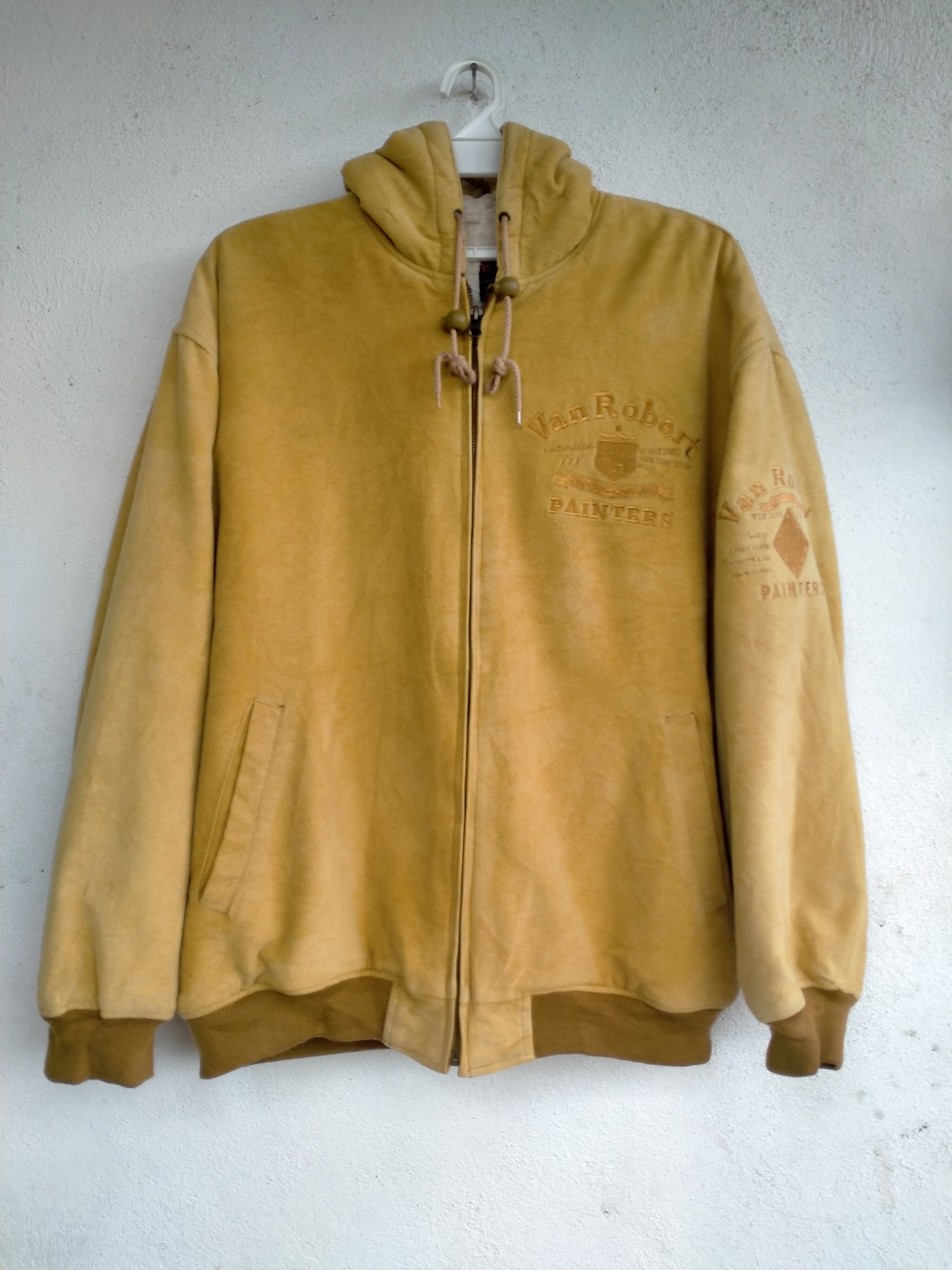 Vintage Distressed Van Robert Painters Fleeces Bomber Hoodie