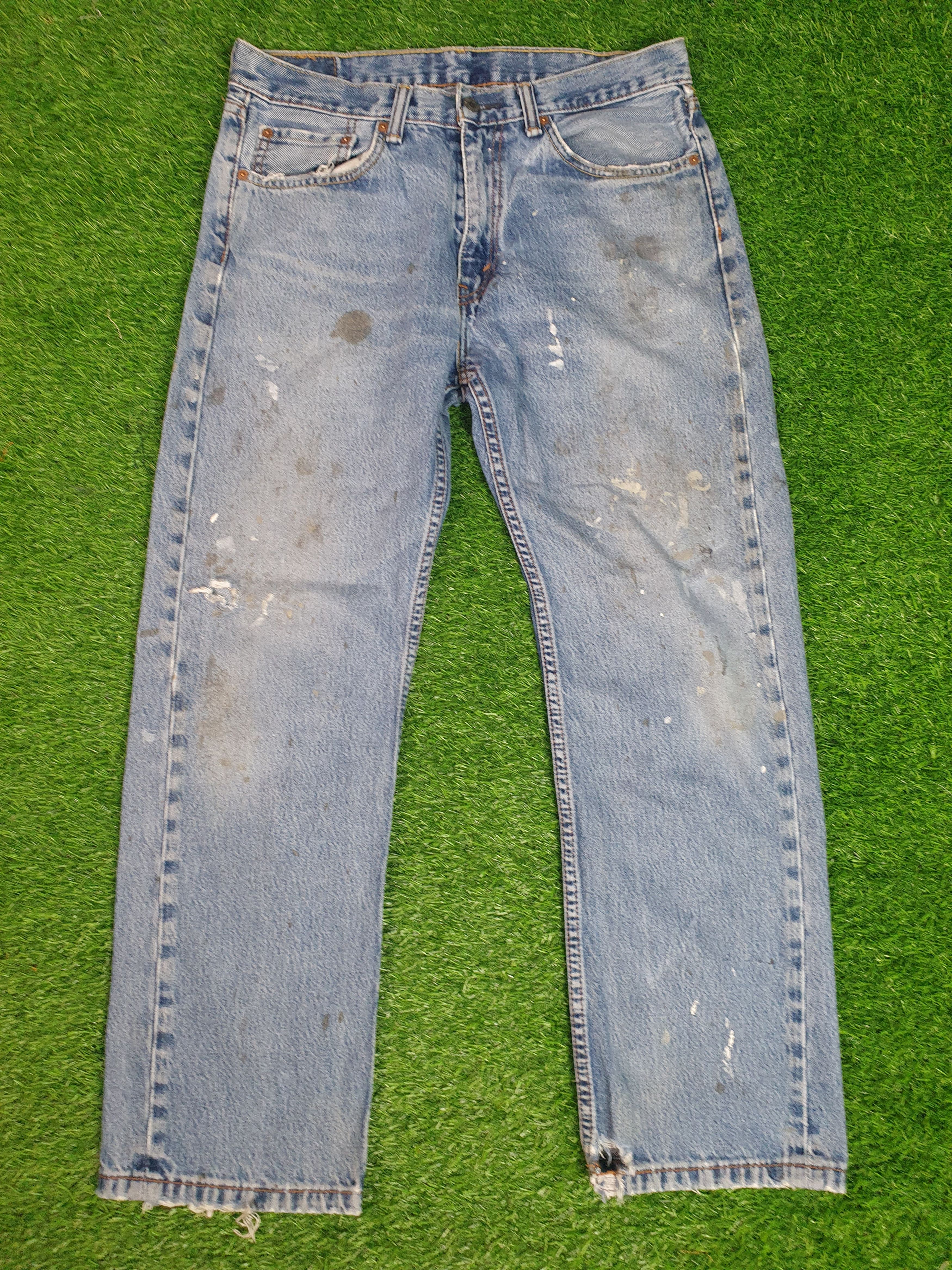 Levi's LEVIS Light Wash Distressed Size 33X28.5 Jeans L0163 Size US 33 - 1 Thumbnail