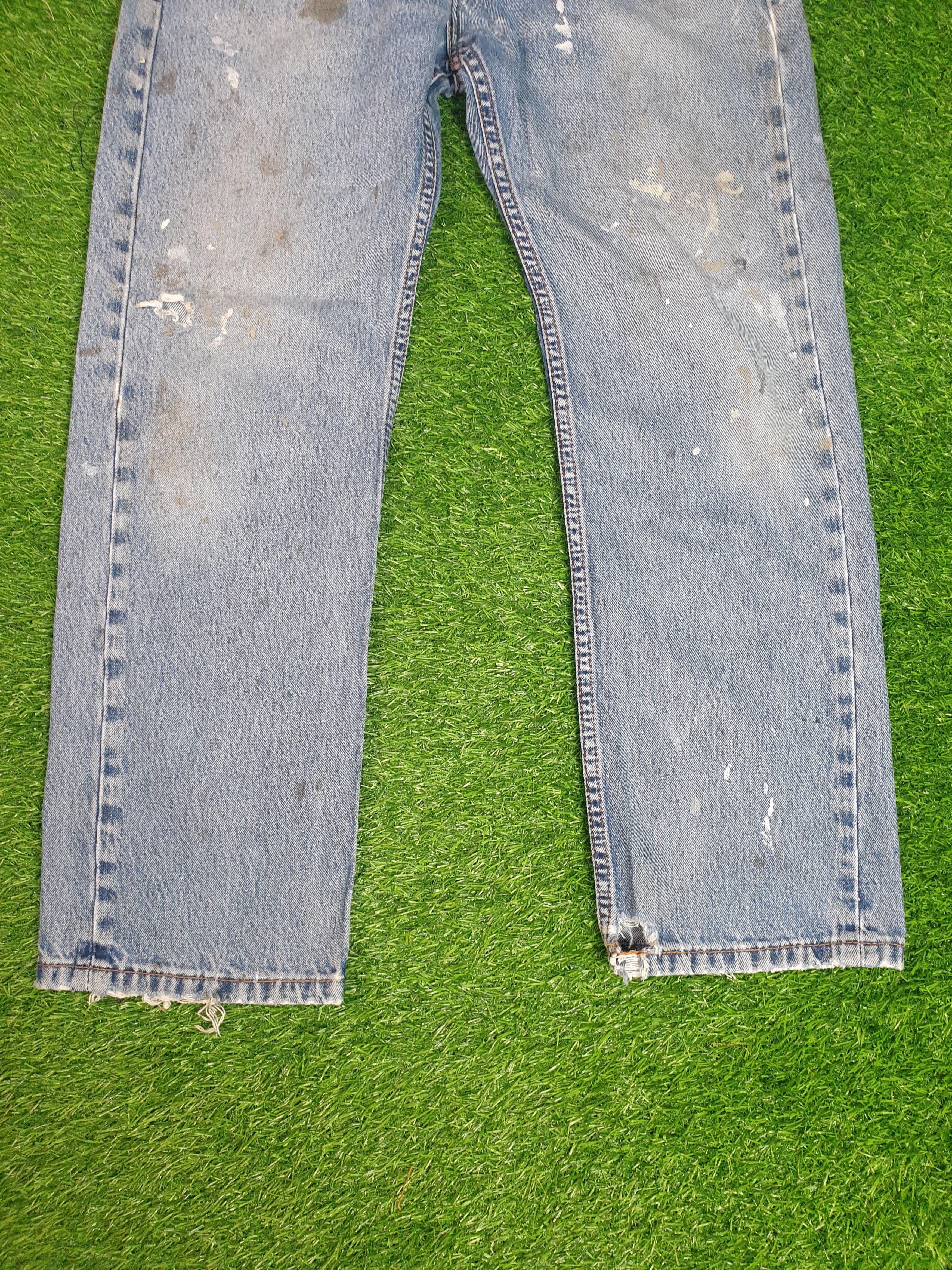 Levi's LEVIS Light Wash Distressed Size 33X28.5 Jeans L0163 Size US 33 - 3 Thumbnail