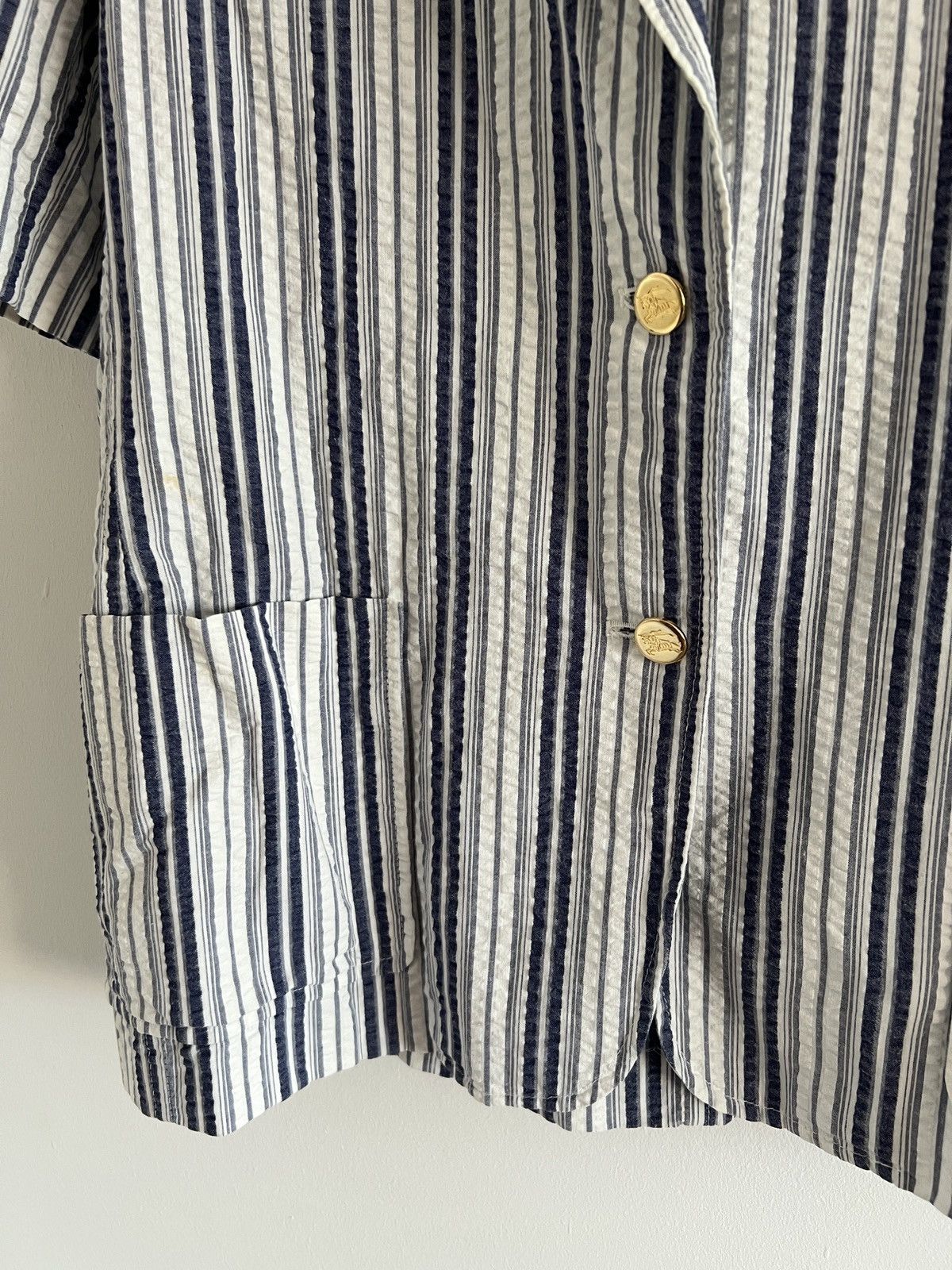 Burberry 🌸Vintage Burberry White Striped Blazer Size M / US 6-8 / IT 42-44 - 4 Thumbnail