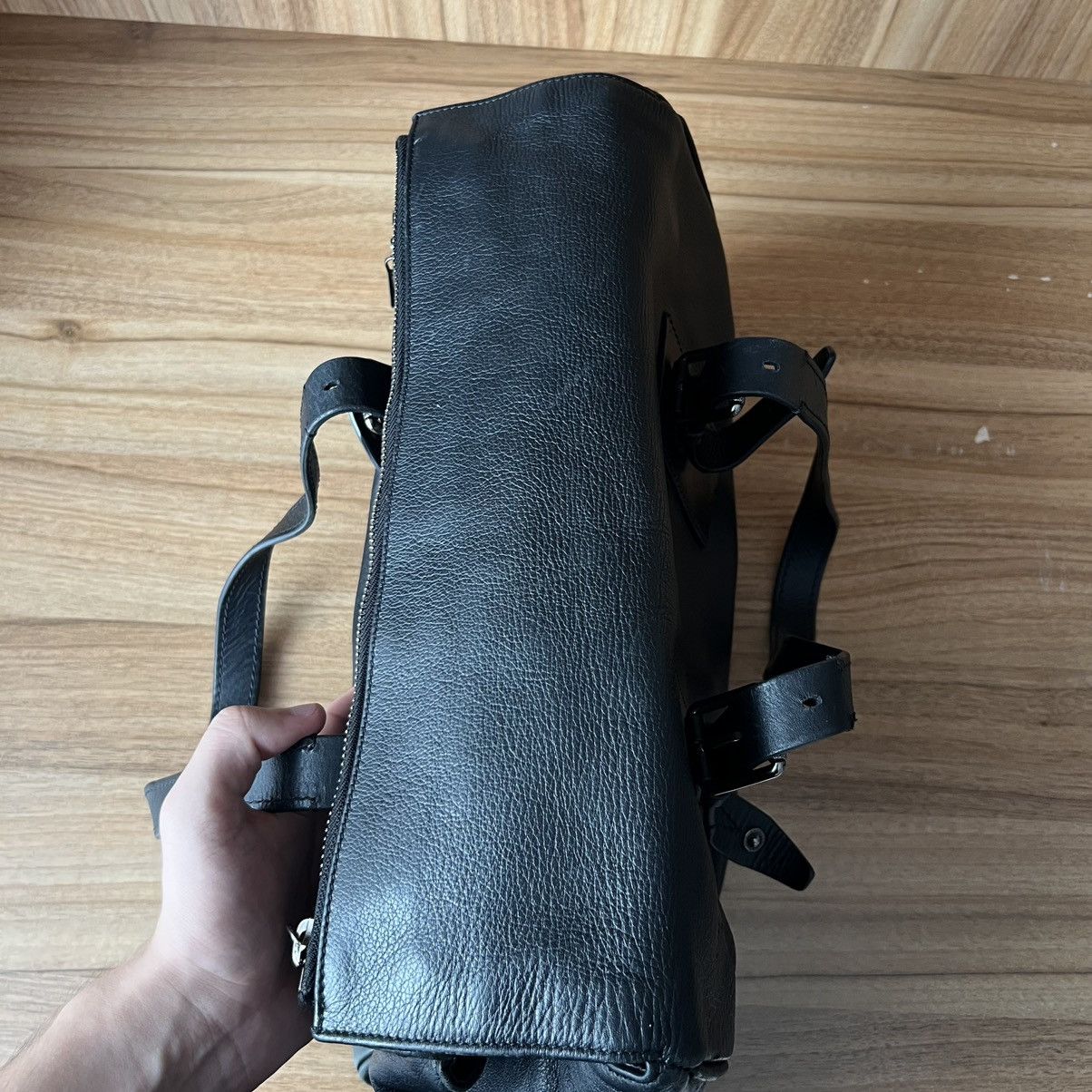 Belstaff 🔥Vintage Belstaff Black Leather Bag Size ONE SIZE - 10 Thumbnail